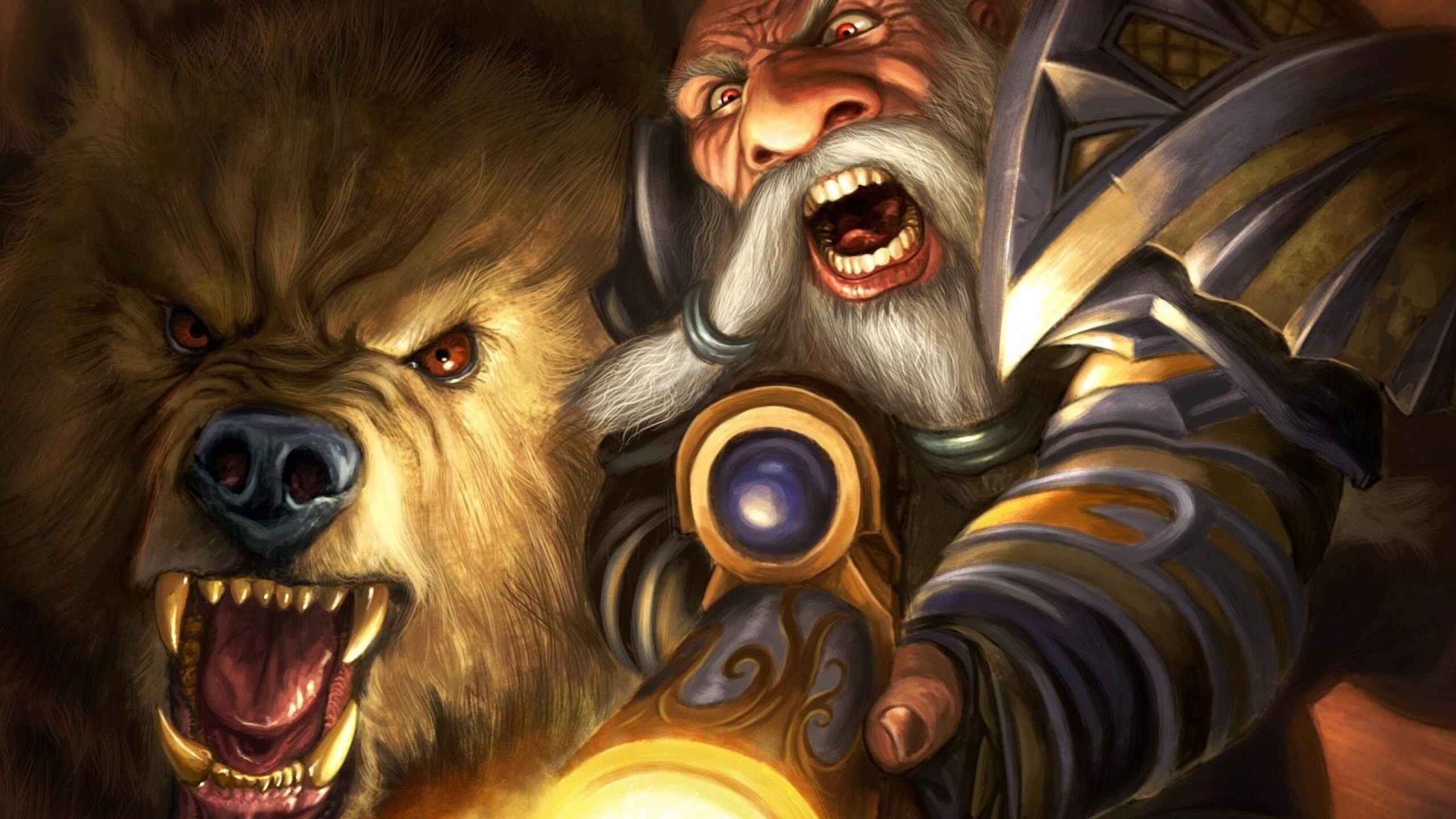 Dwarf, World of Warcraft, Fantasy game, Bears hunter, 2560x1440 HD Desktop