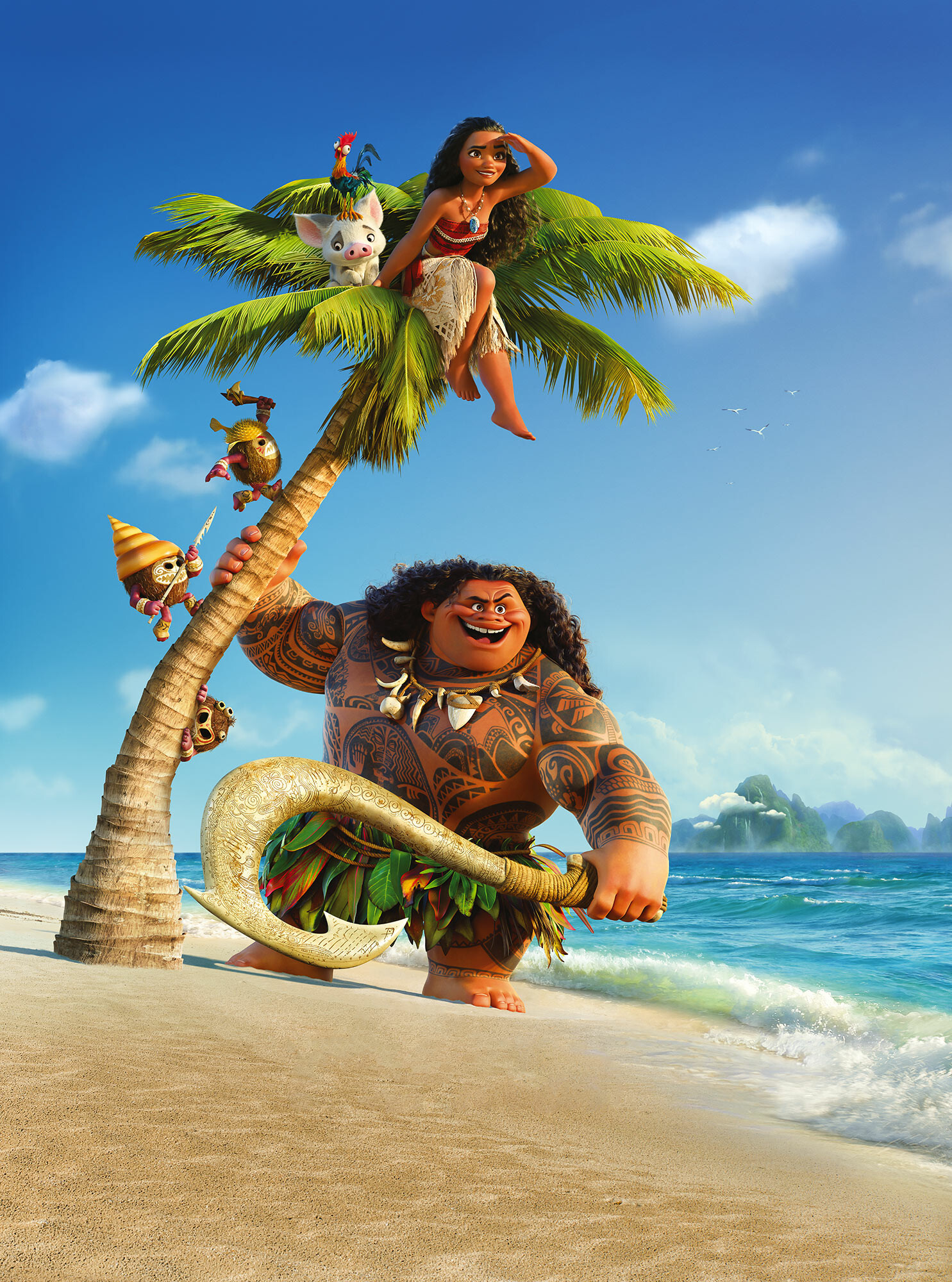 Moana and Maui, Dynamic duo, Exciting journey, Disney animation, 1490x2000 HD Phone