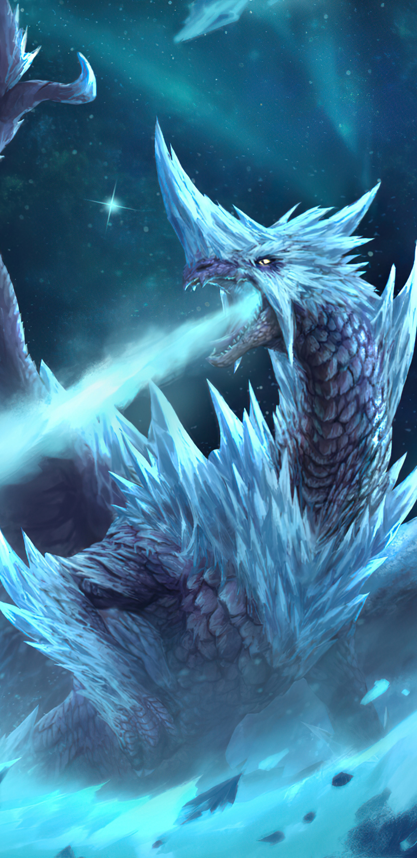Ice Dragon, Velkhana, Samsung Galaxy Note, 4K wallpapers, 1440x2960 HD Phone