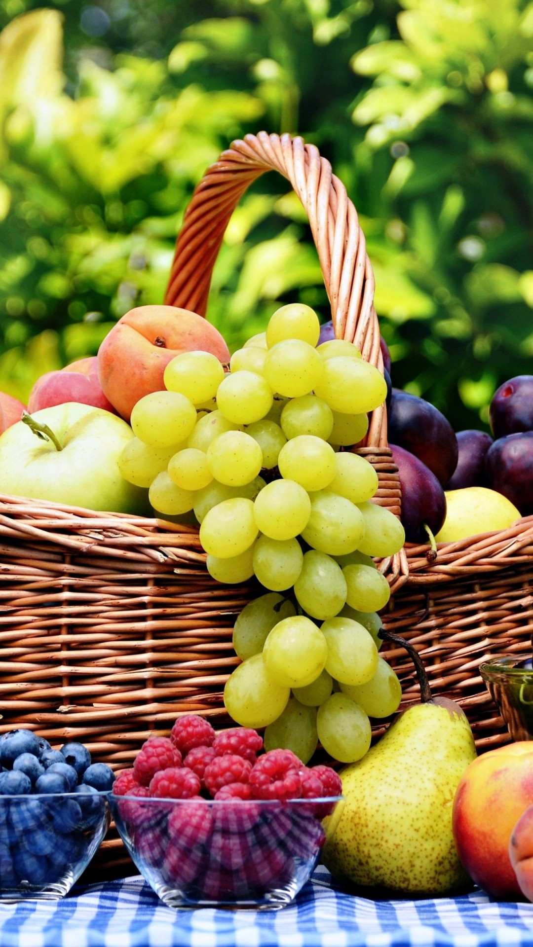 Fruit basket, Grapes Wallpaper, 1080x1920 Full HD Phone