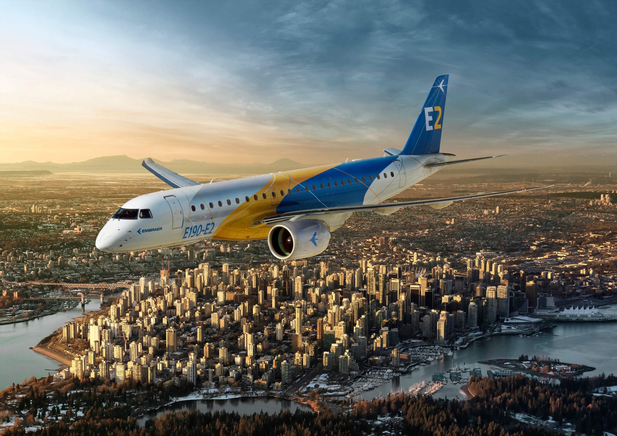 Embraer airplane, Pioneer Airlines, Embraer's own carrier, 2100x1490 HD Desktop