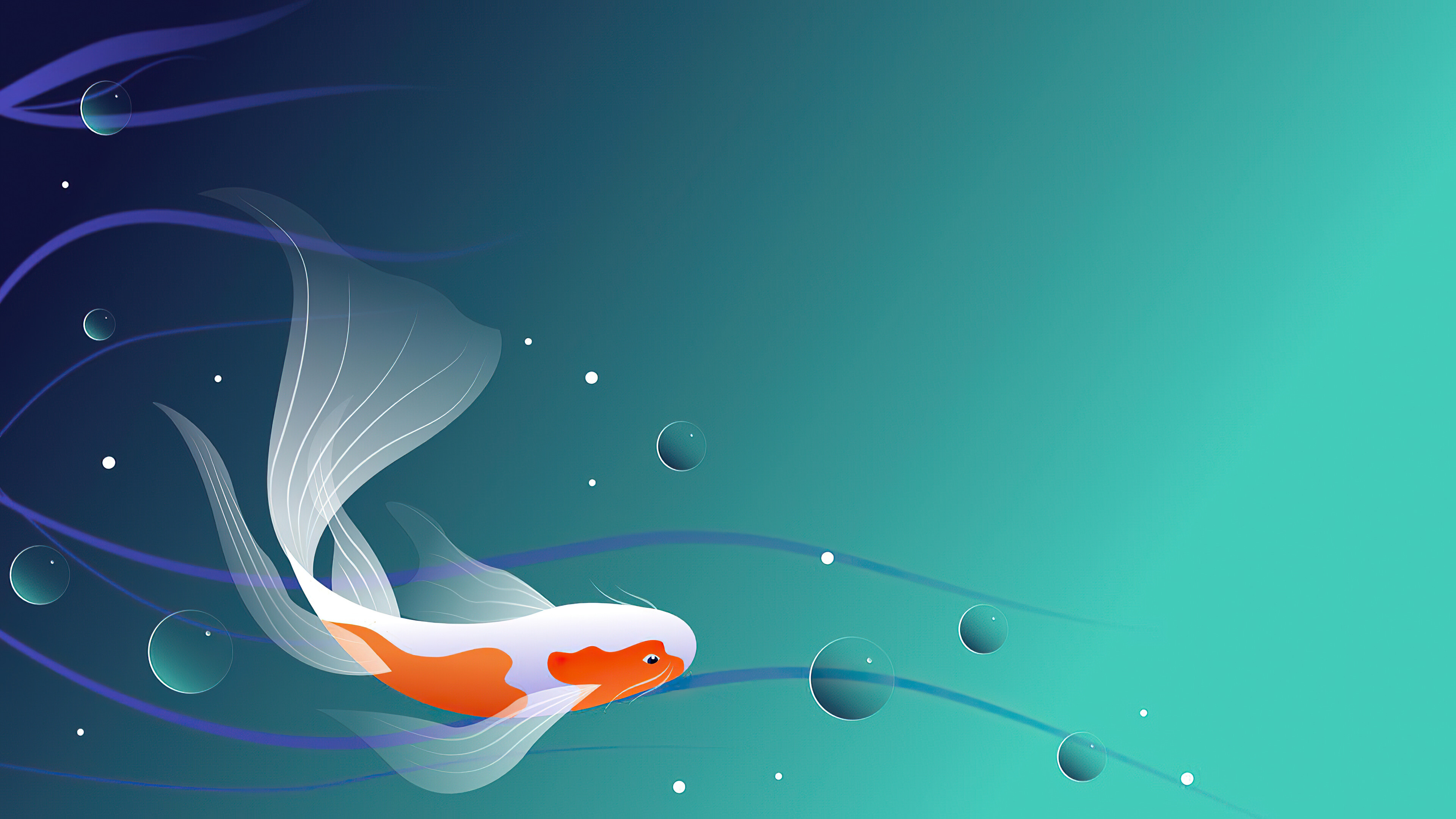 Fish minimal art, 4K HD display, Artist's creation, Stylish backgrounds, 3840x2160 4K Desktop