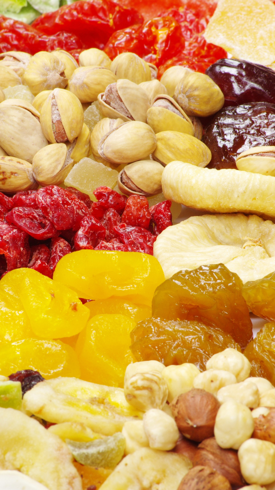 Dried Fruits, Candied fruit, Nuts, Los Angeles, 1080x1920 Full HD Phone