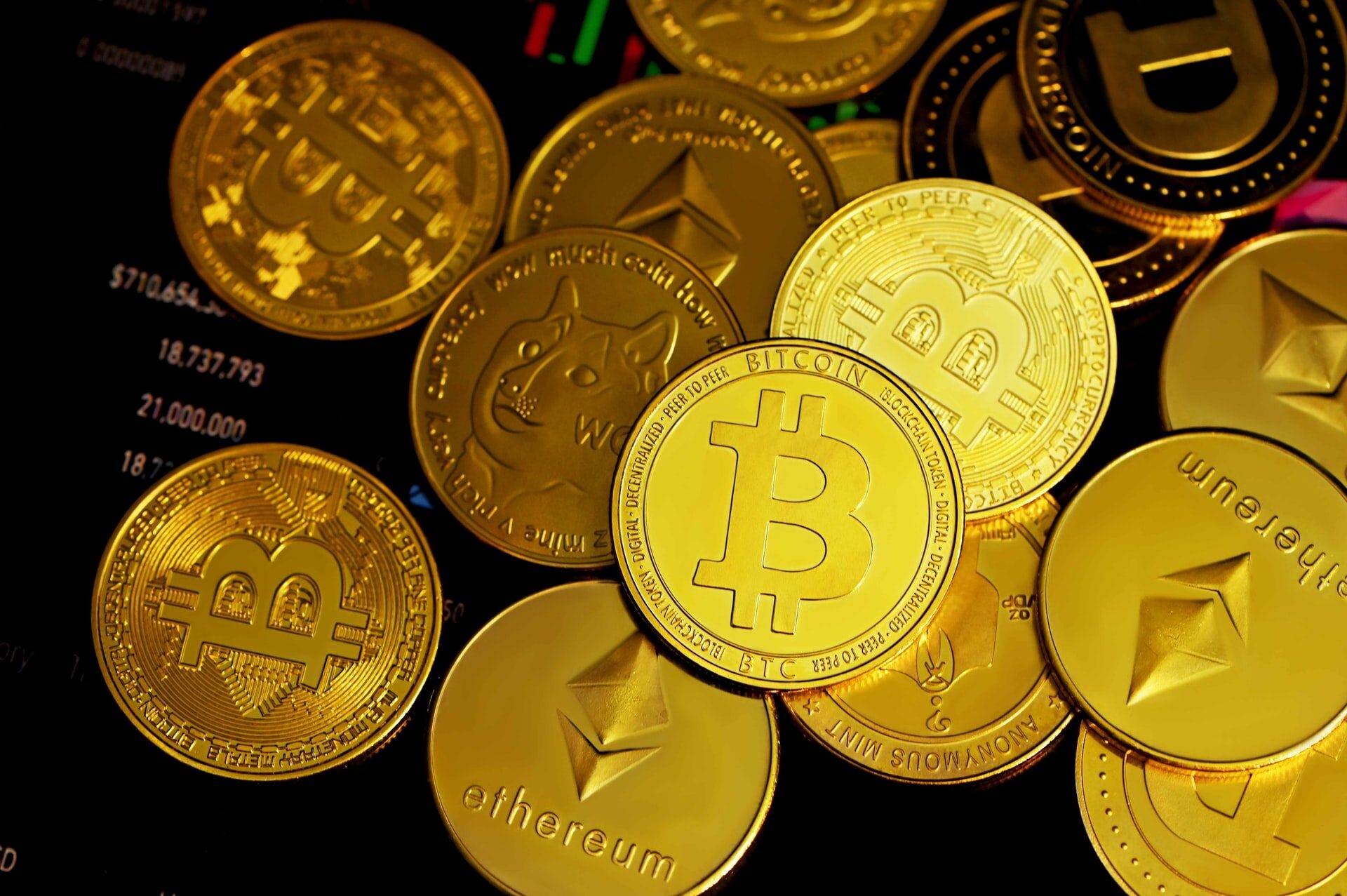 Bitcoin and Ethereum, Gold Coins Wallpaper, 1920x1280 HD Desktop