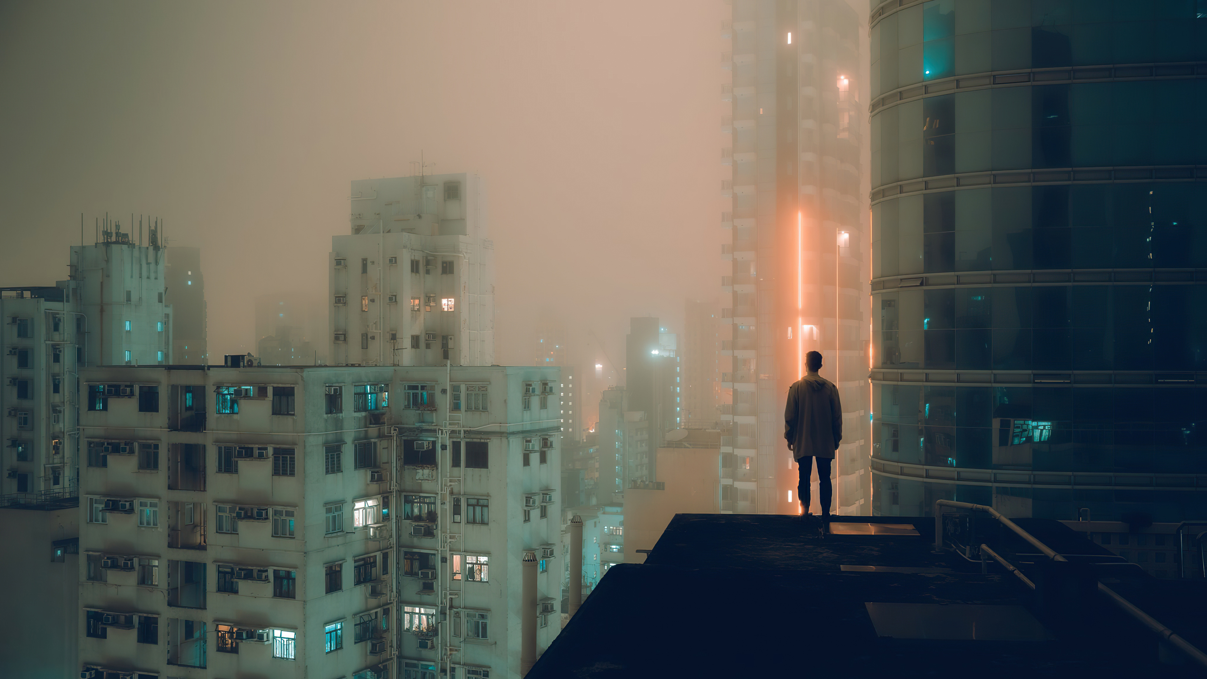 Rooftop, Alone, 4K, HD, 3840x2160 4K Desktop
