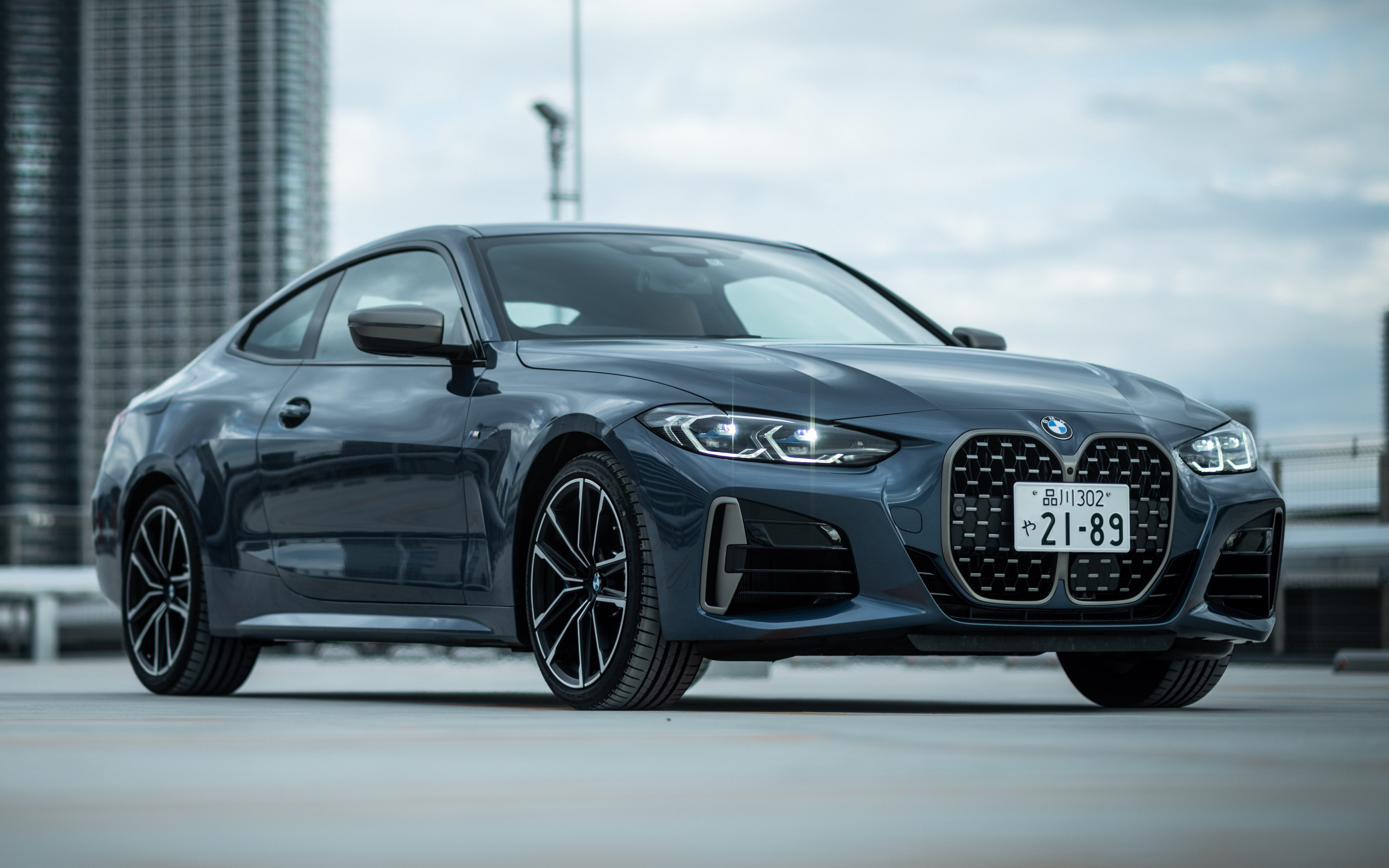 BMW 4 Series, Front view, Black coupe, German cars, 2880x1800 HD Desktop
