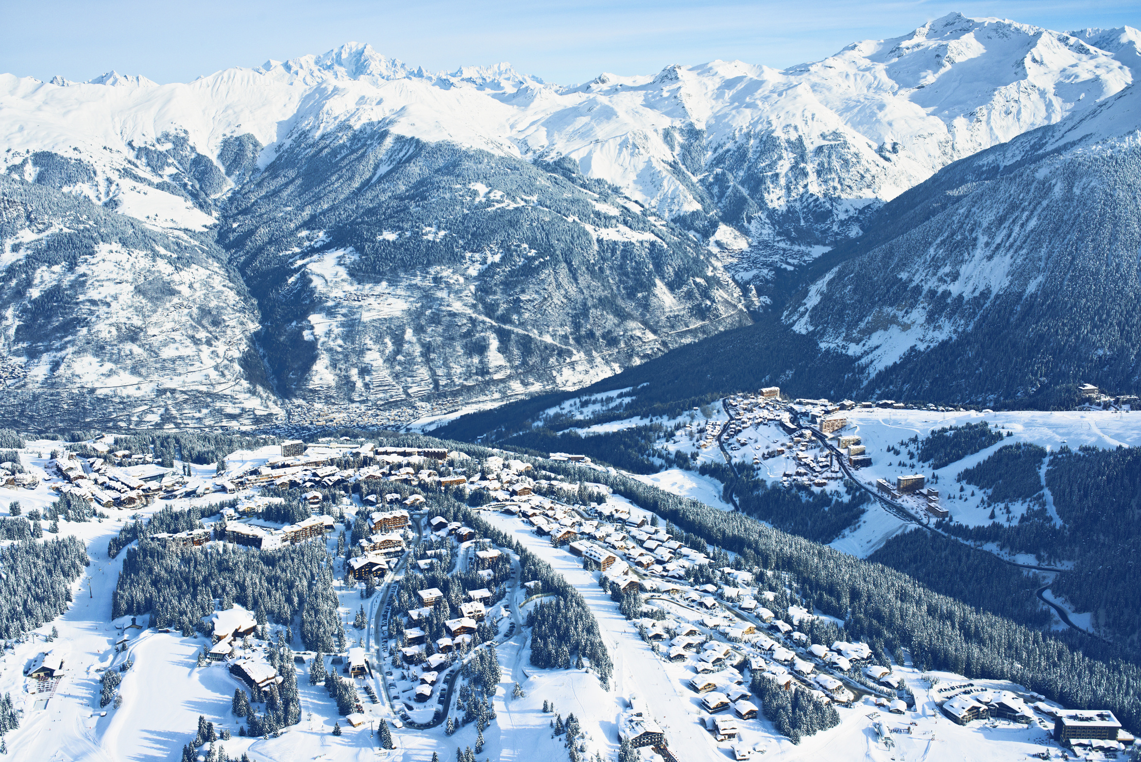 Aerial view, Courchevel Wallpaper, 2350x1570 HD Desktop