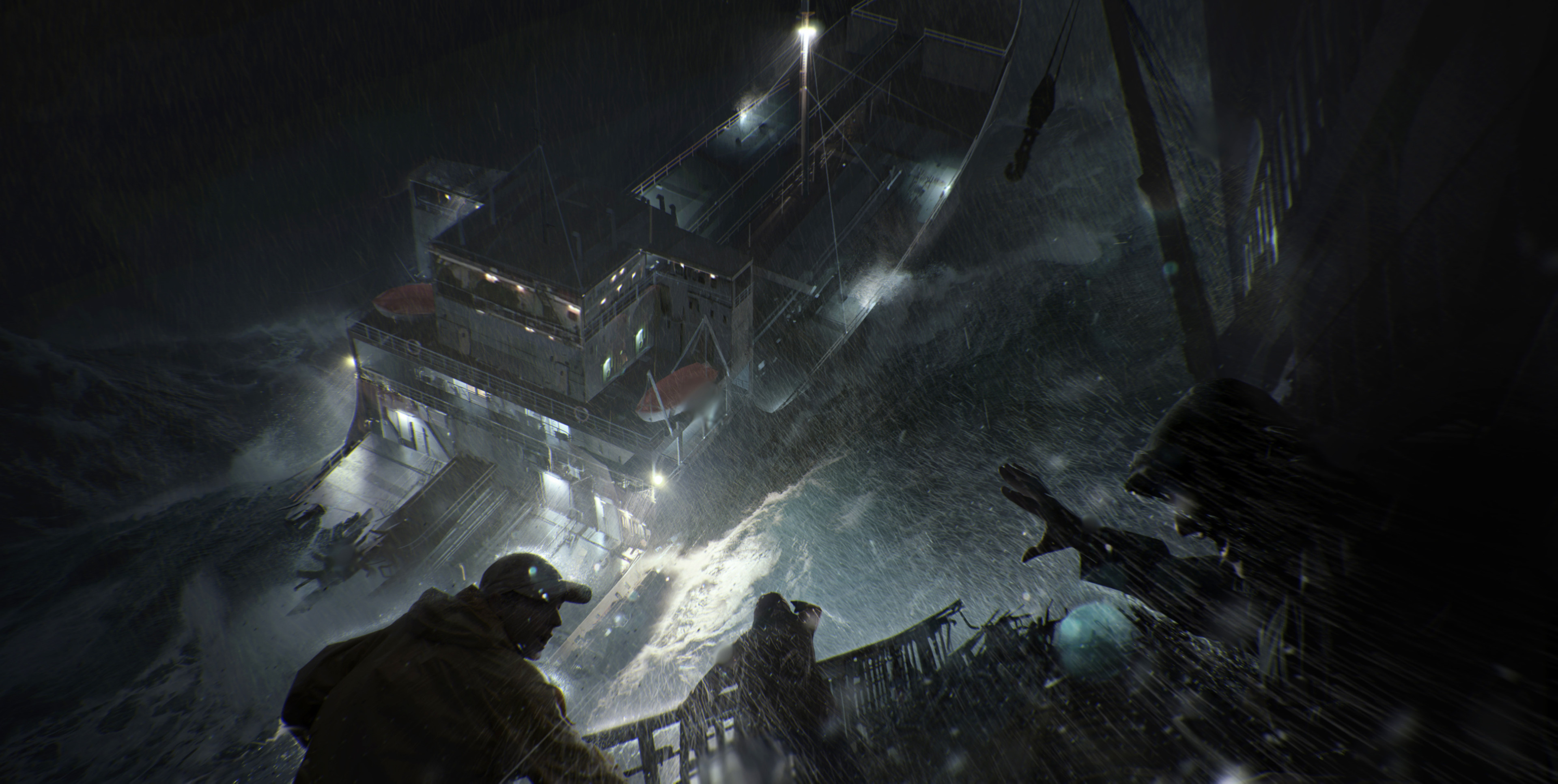 The Finest Hours, Stunning visual effects, Jama Jurabaev's art, Intense survival story, 3840x1940 HD Desktop