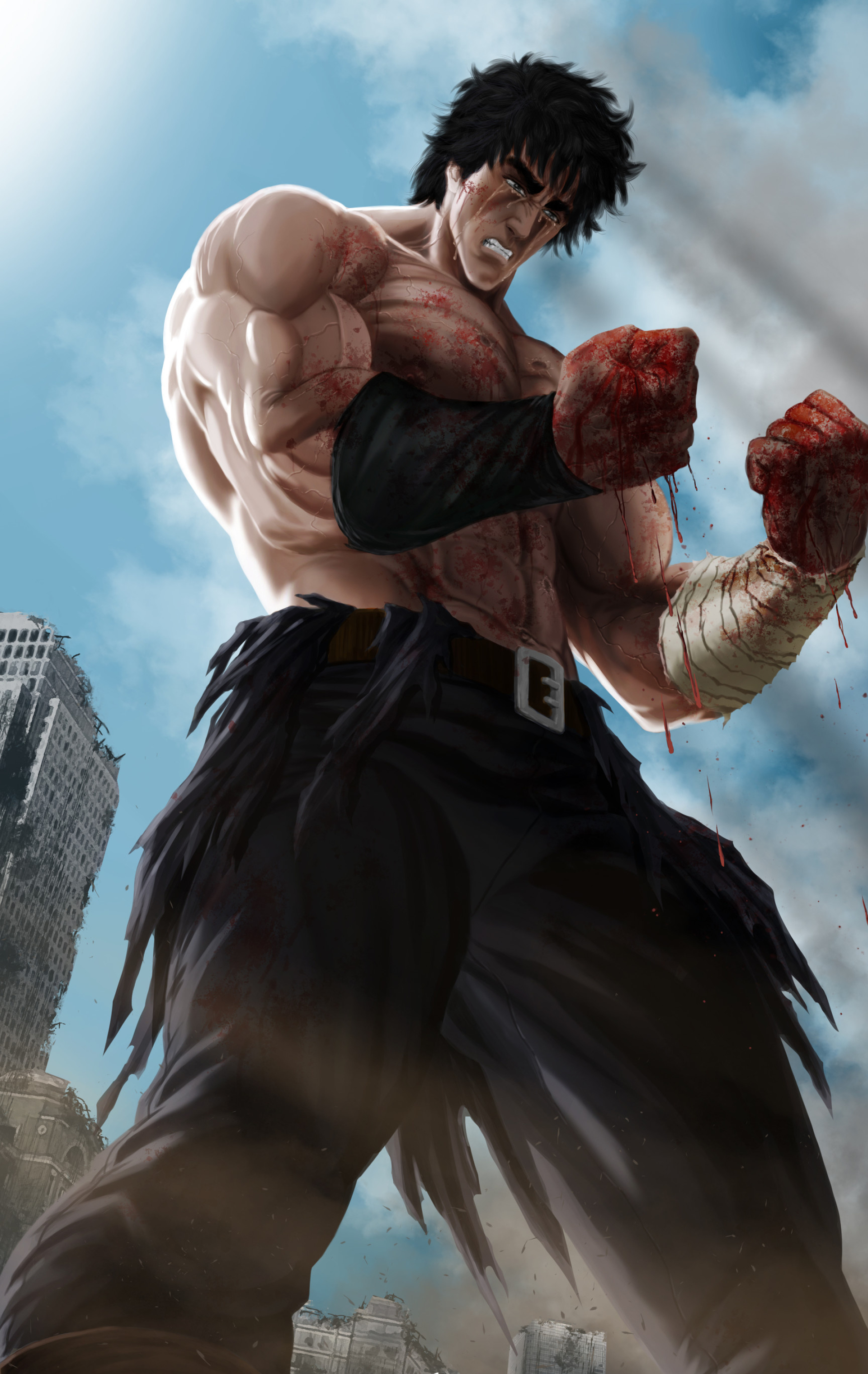 Hokuto no Ken, The savior Kenshiro, Artistic talent, Anime inspiration, 1920x3040 HD Phone