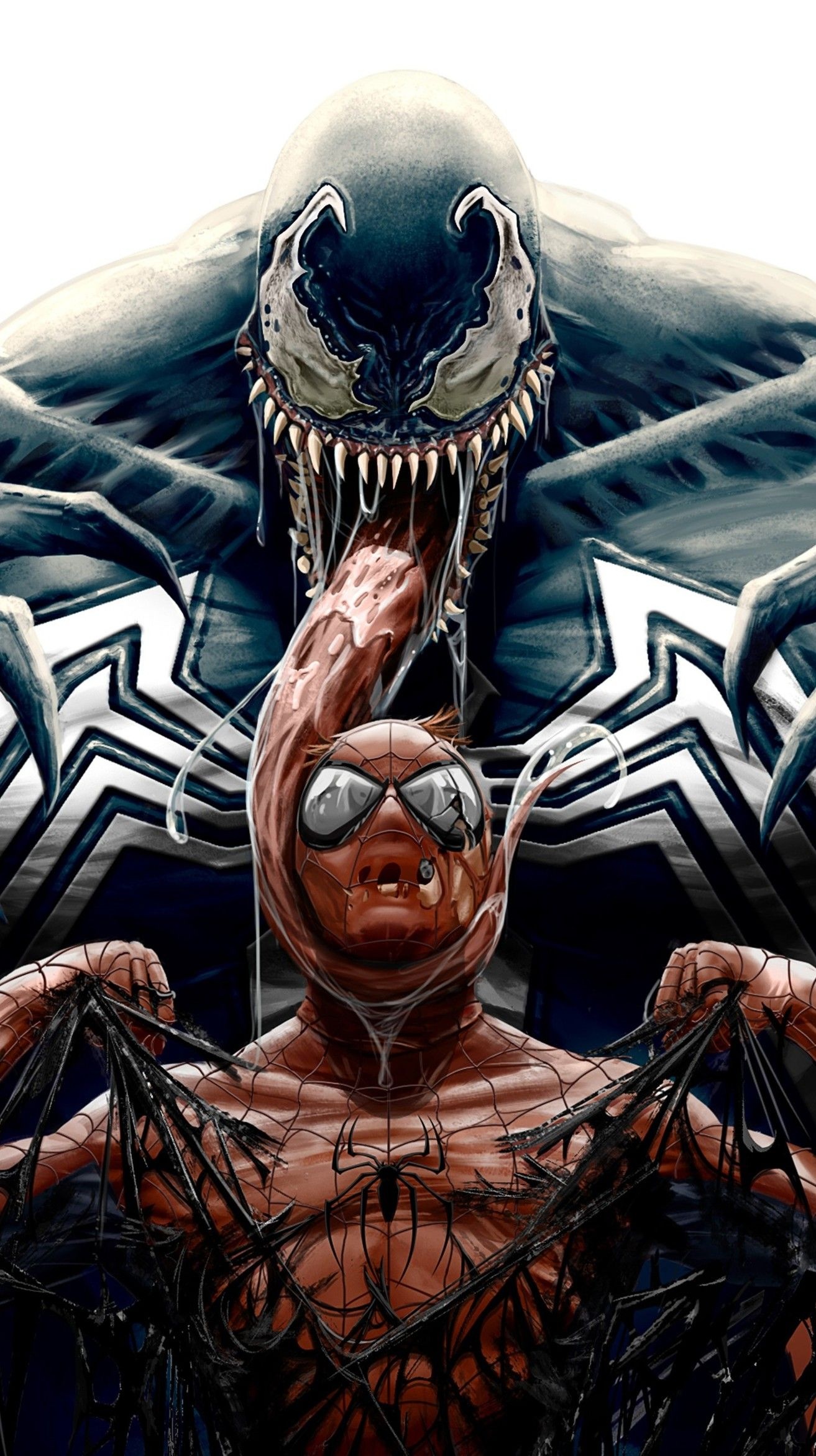Venom, Spider-Man, Black symbiote tendrils, HD Phone wallpaper