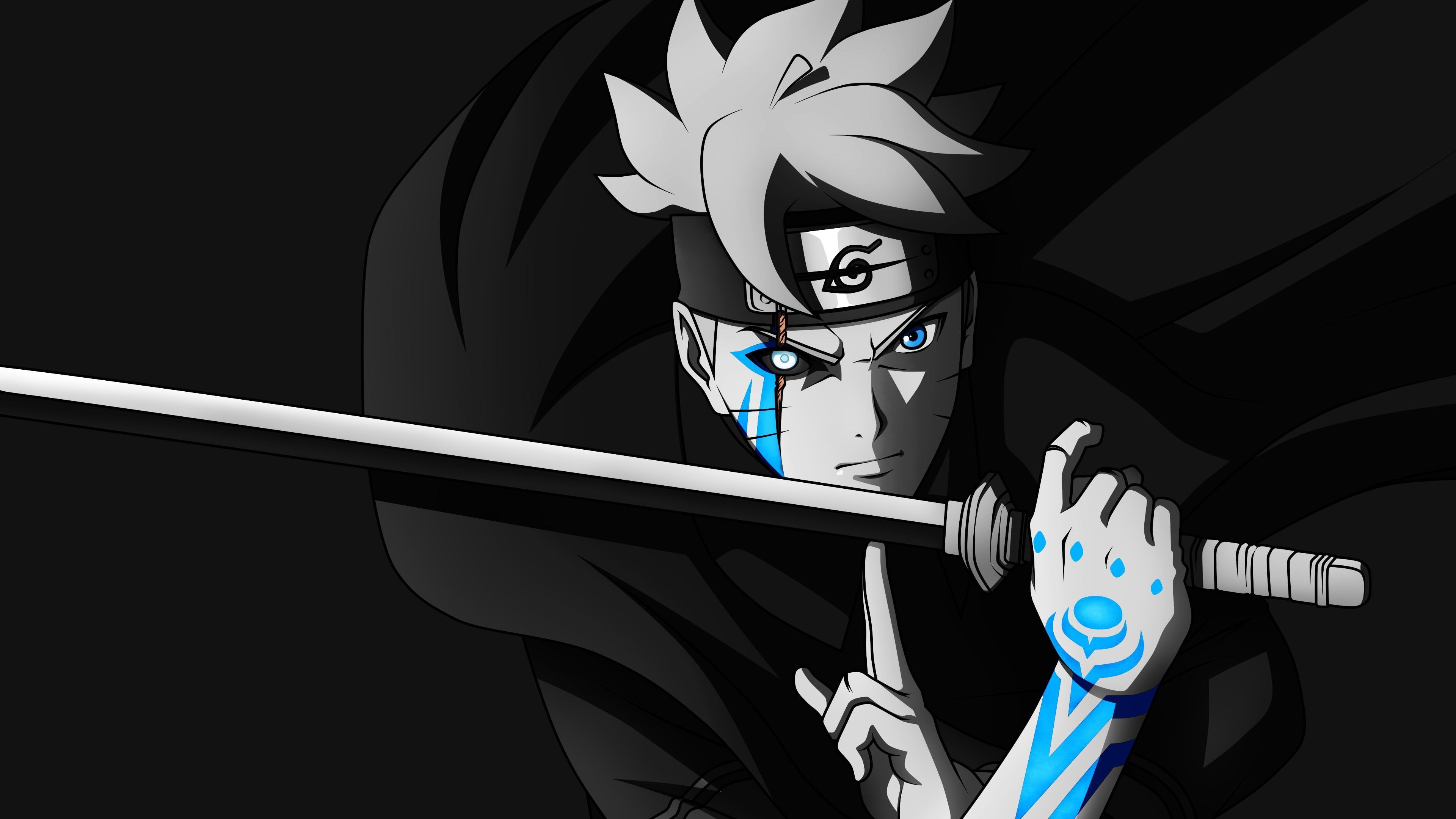 Black Naruto, Anime wallpapers, Dark theme, 3840x2160 4K Desktop
