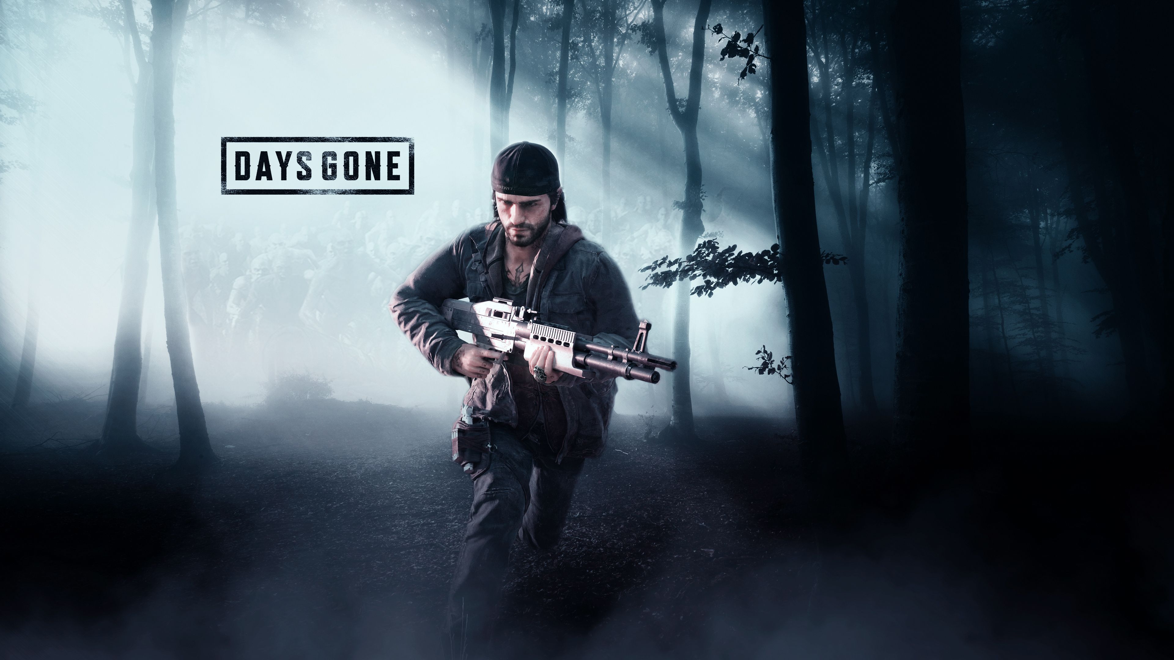 Deacon St. John, DAYS GONE text, Freaker horde, 4K Desktop wallpaper