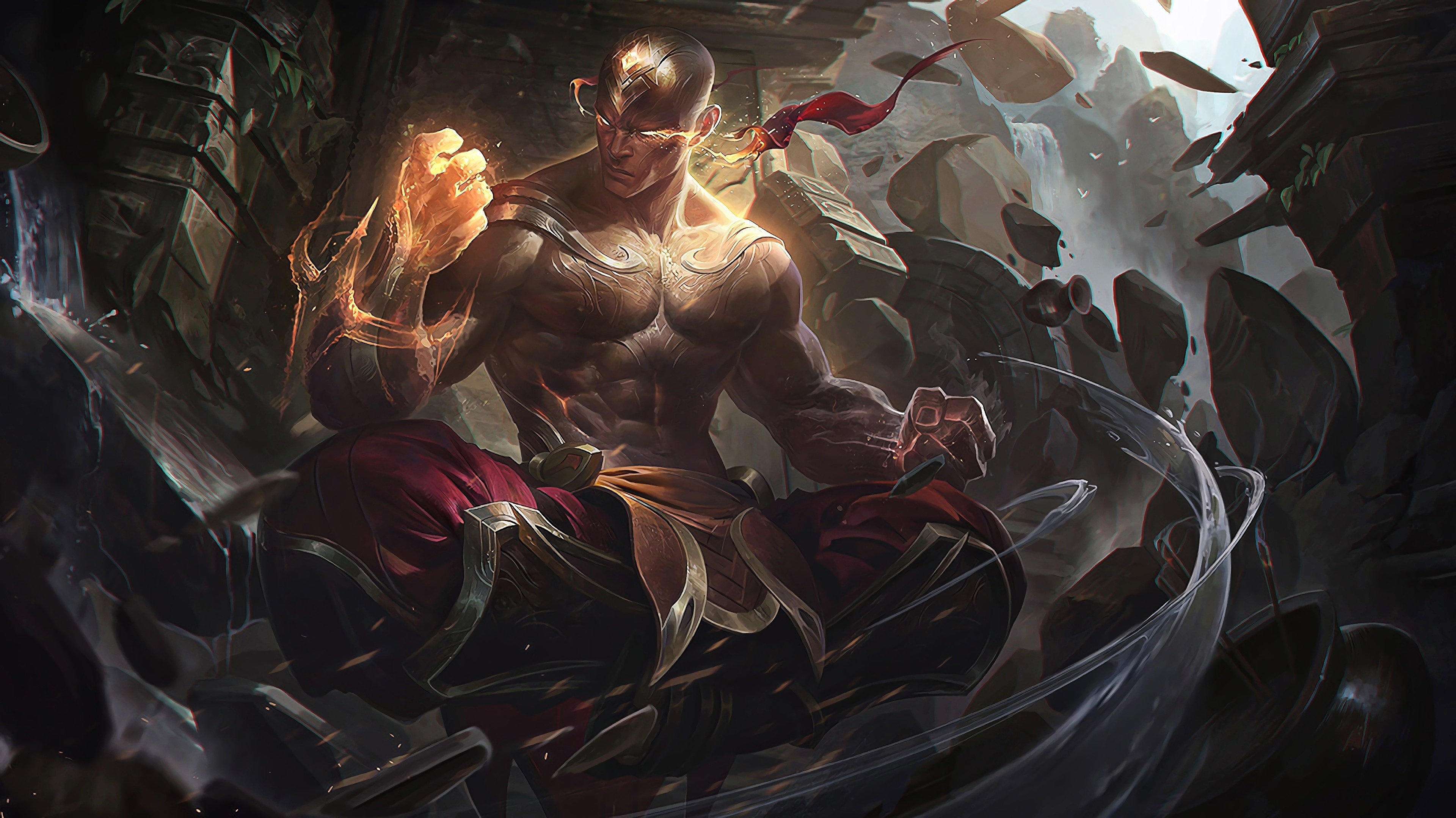 Lee Sin (LoL), Background, Christopher Anderson, 3840x2160 4K Desktop