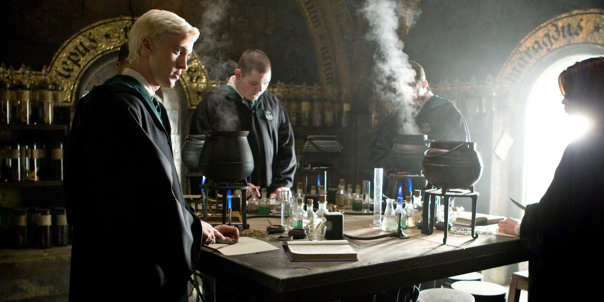 Harry Potter, Heroic deeds, Draco Malfoy, Surprising acts of bravery, 2500x1250 Dual Screen Desktop