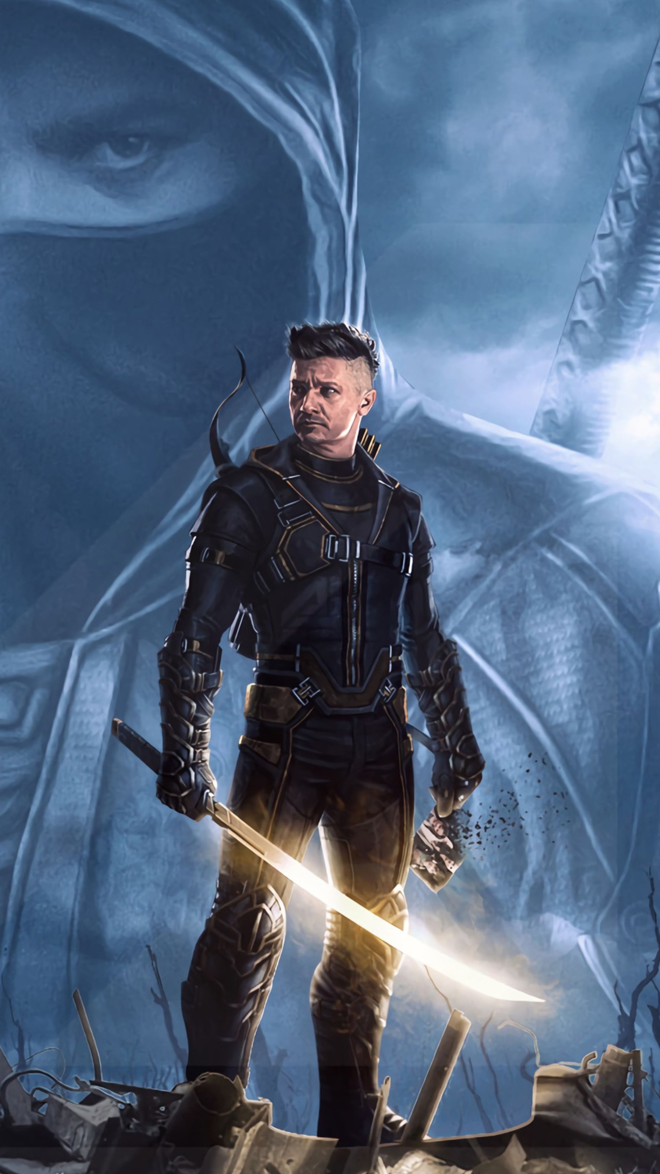 MCU (Comics), Ronin 4k art, Marvel superhero posters, Hawkeye's badassery, 2160x3840 4K Phone