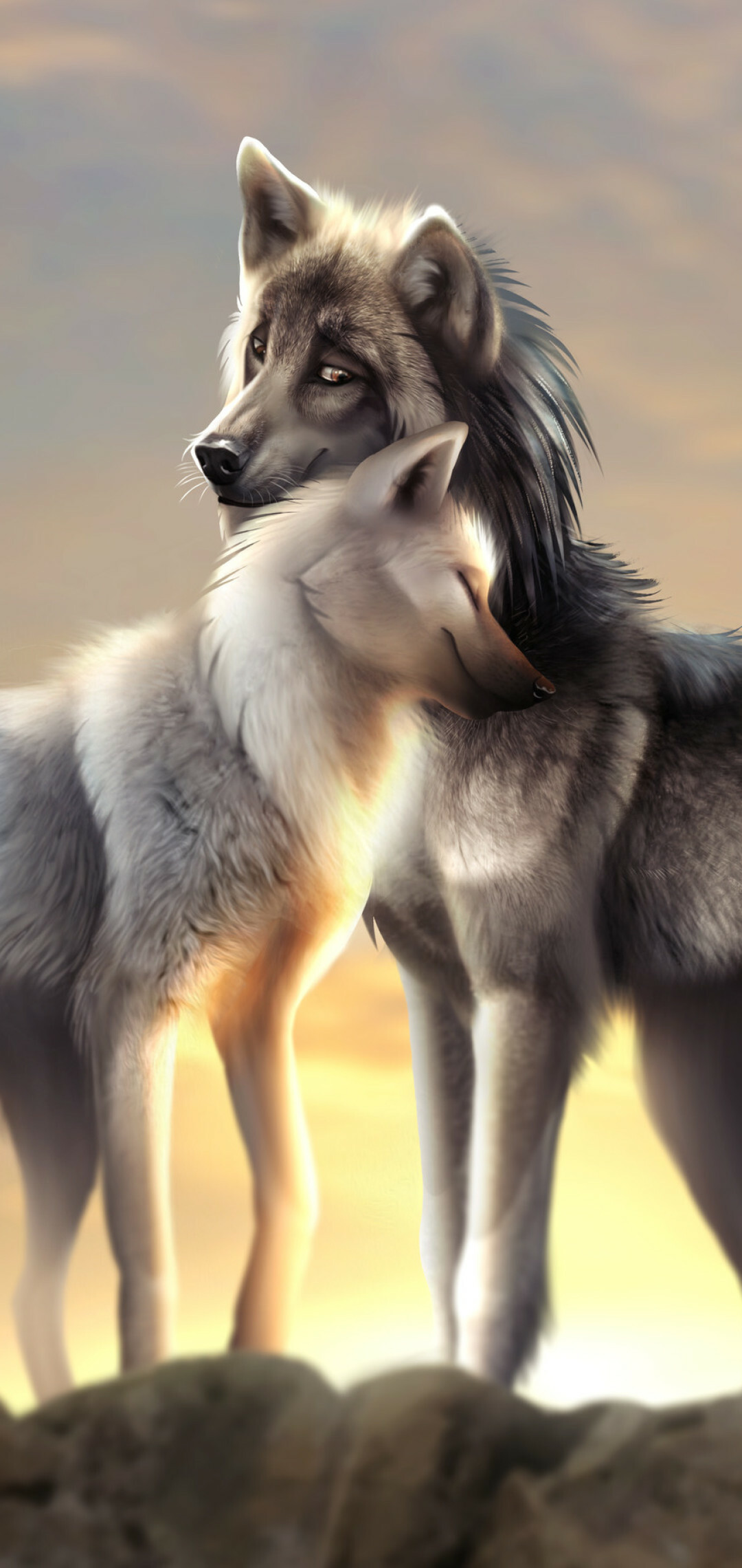 Best wolf backgrounds, Artistic imagery, Stunning wallpapers, Powerful animals, 1080x2280 HD Phone