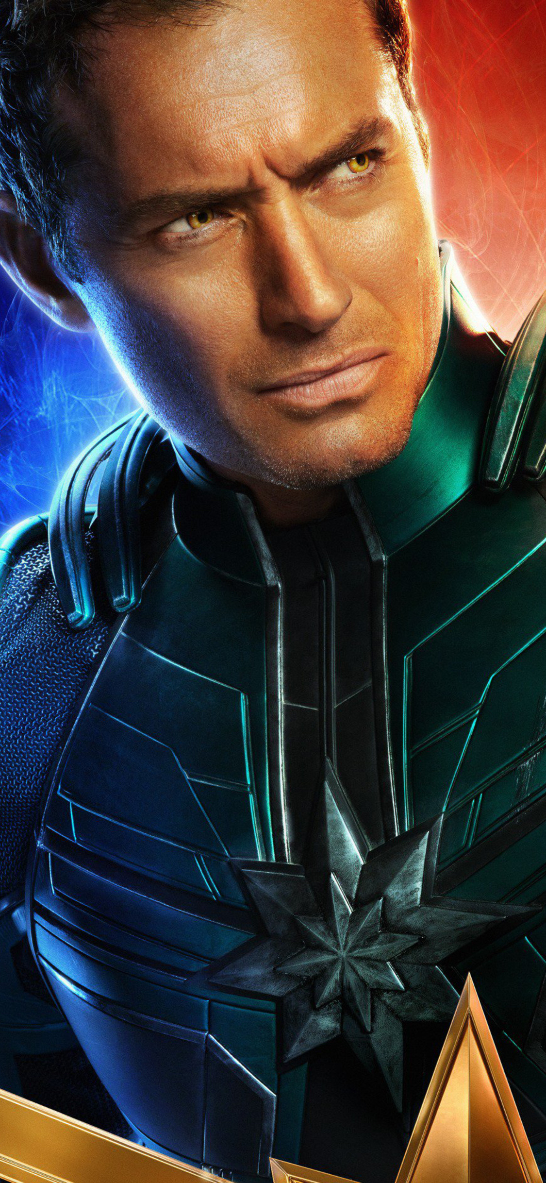 Jude Law, Star Lord commander, Captain marvel film, Stunning wallpapers, 1130x2440 HD Phone