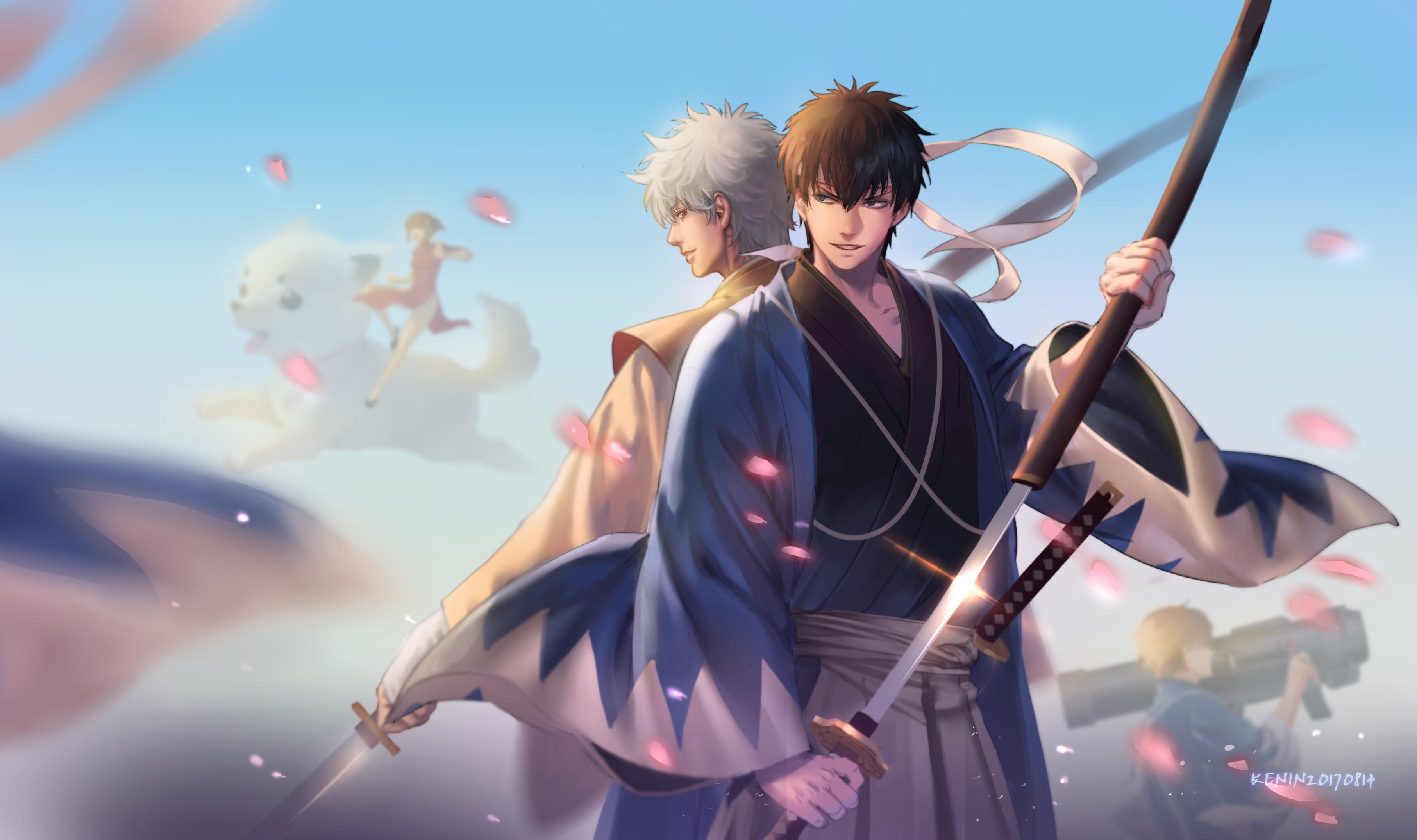 Gintama, Sakata Gintoki, Hijikata Toushirou, Okita Sougo, 3630x2160 HD Desktop