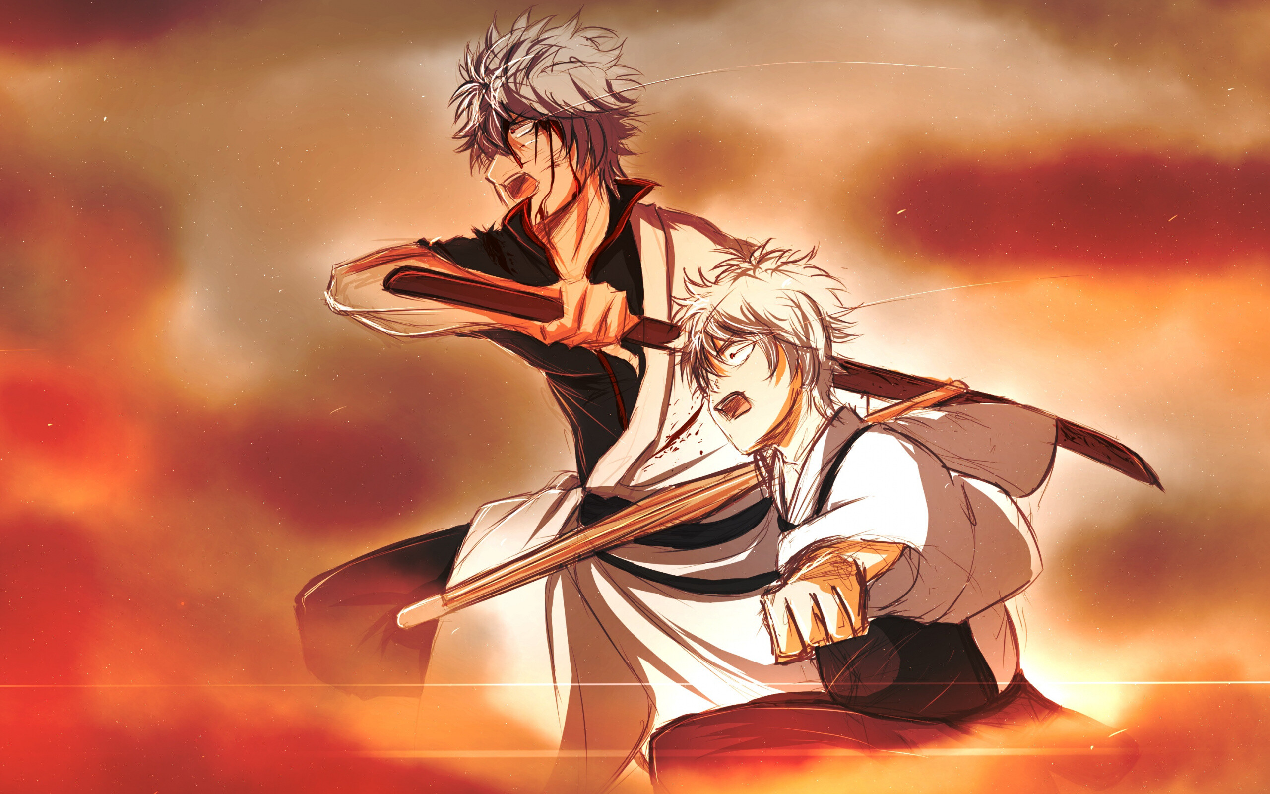 Gintama series, Art warrior, Sakata Gintoki, Anime, 2560x1600 HD Desktop