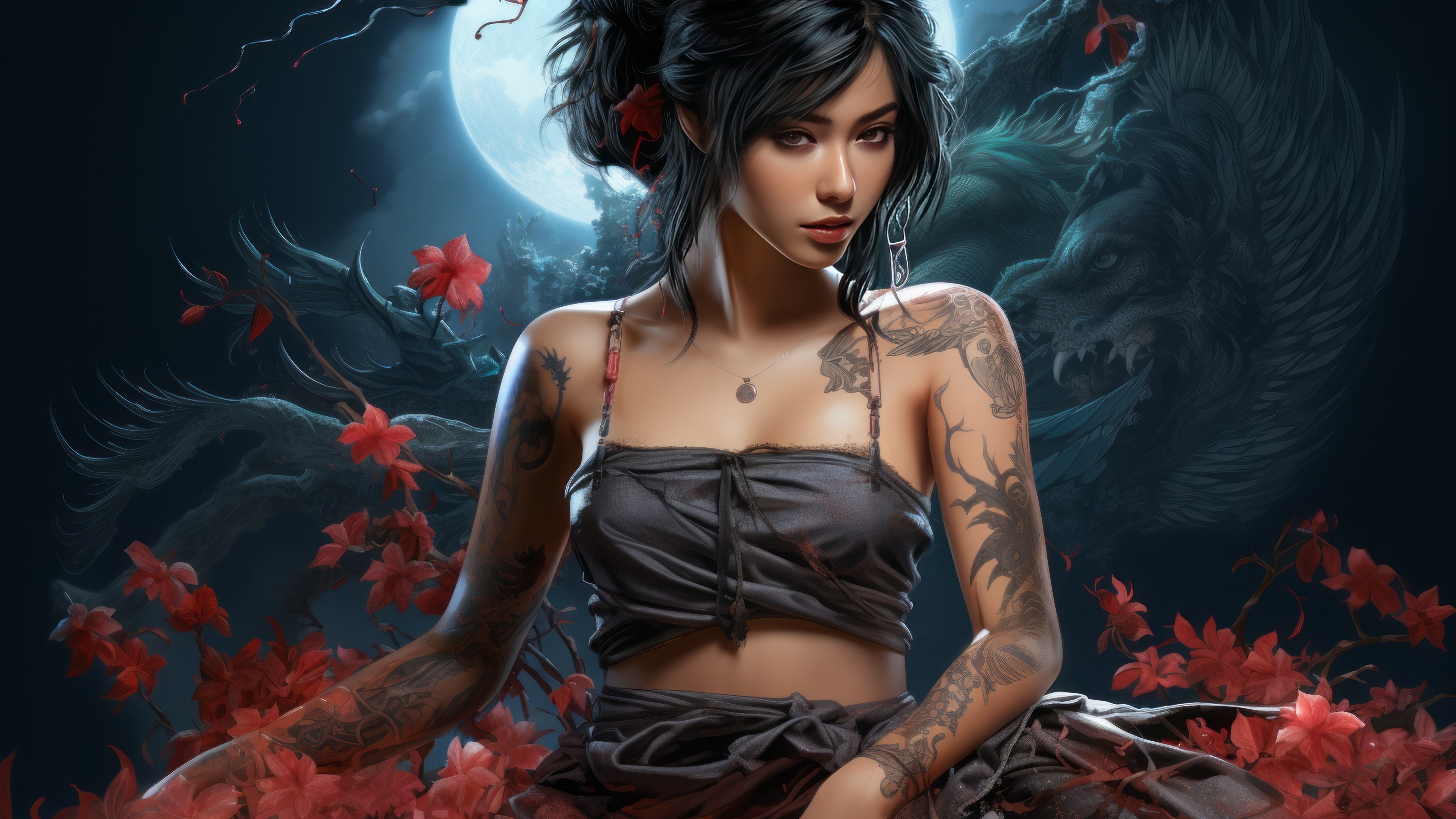 Anime Girl Wallpaper - Beauty, Tattoo, People #24980 - Get Girly Wallpaper 3840x2160
