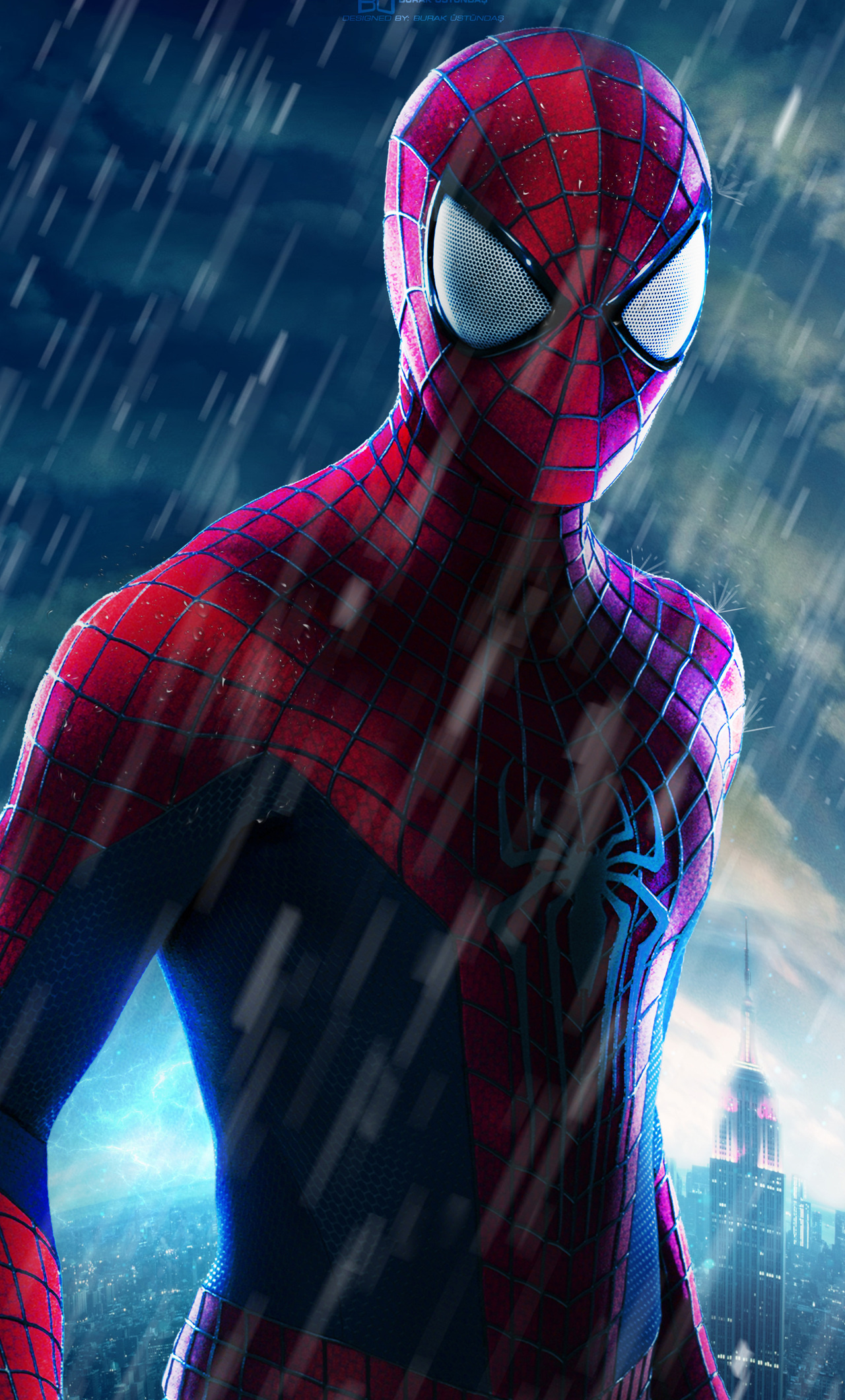 The Amazing Spider-Man, Empire State Building, rainy New York City, HD Phone wallpaper