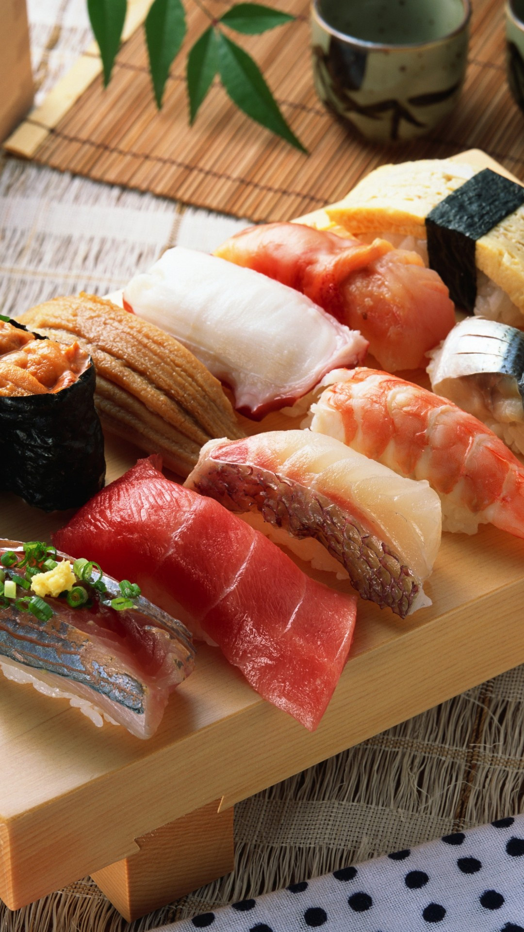 Raw fish sushi, Japanese seafood, HD wallpapers, Mobile and tablet compatible, 1080x1920 Full HD Phone