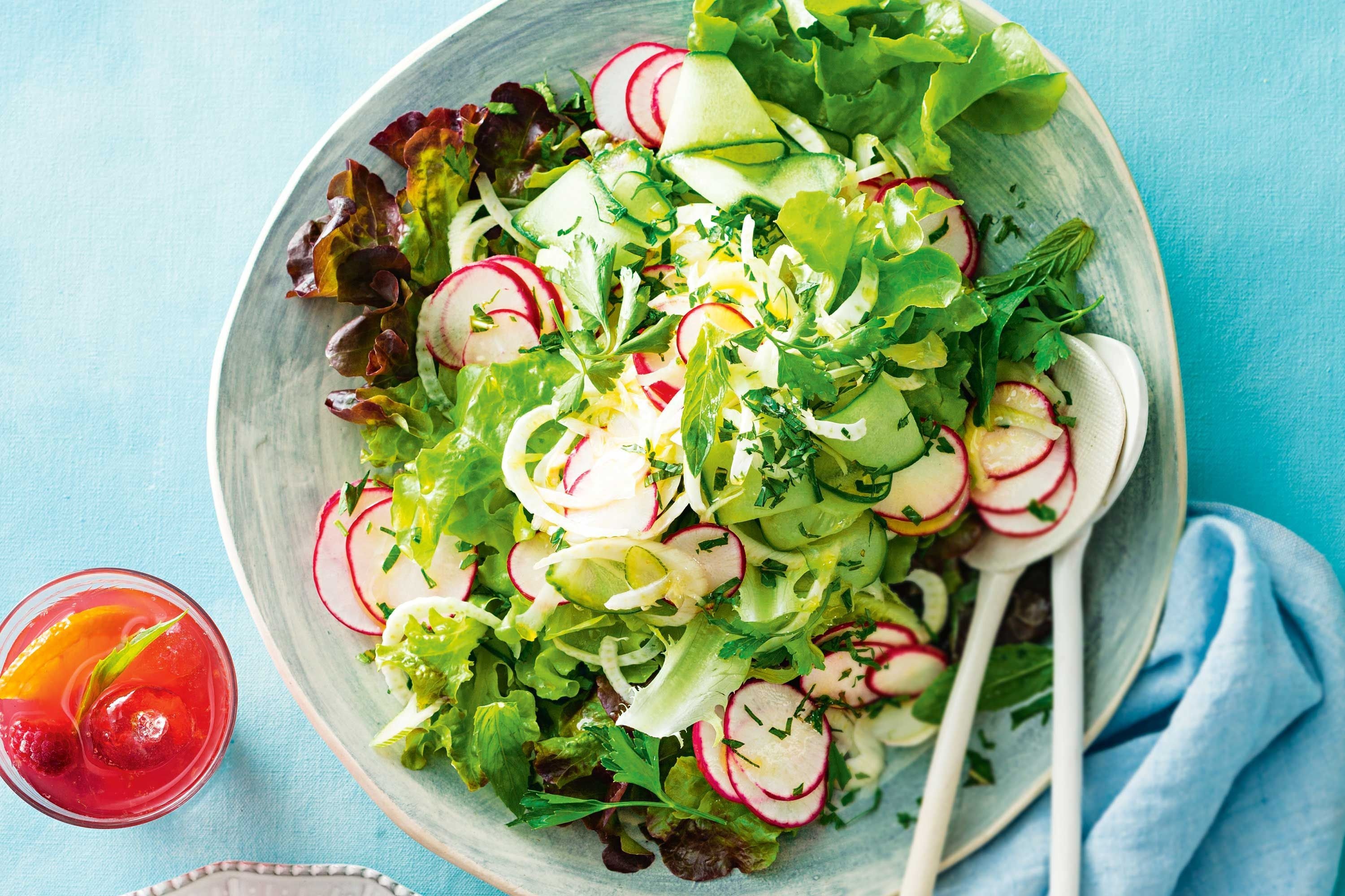 Fennel and radish salad, Refreshing side dish, Vibrant colors, Satisfying crunch, 3000x2000 HD Desktop