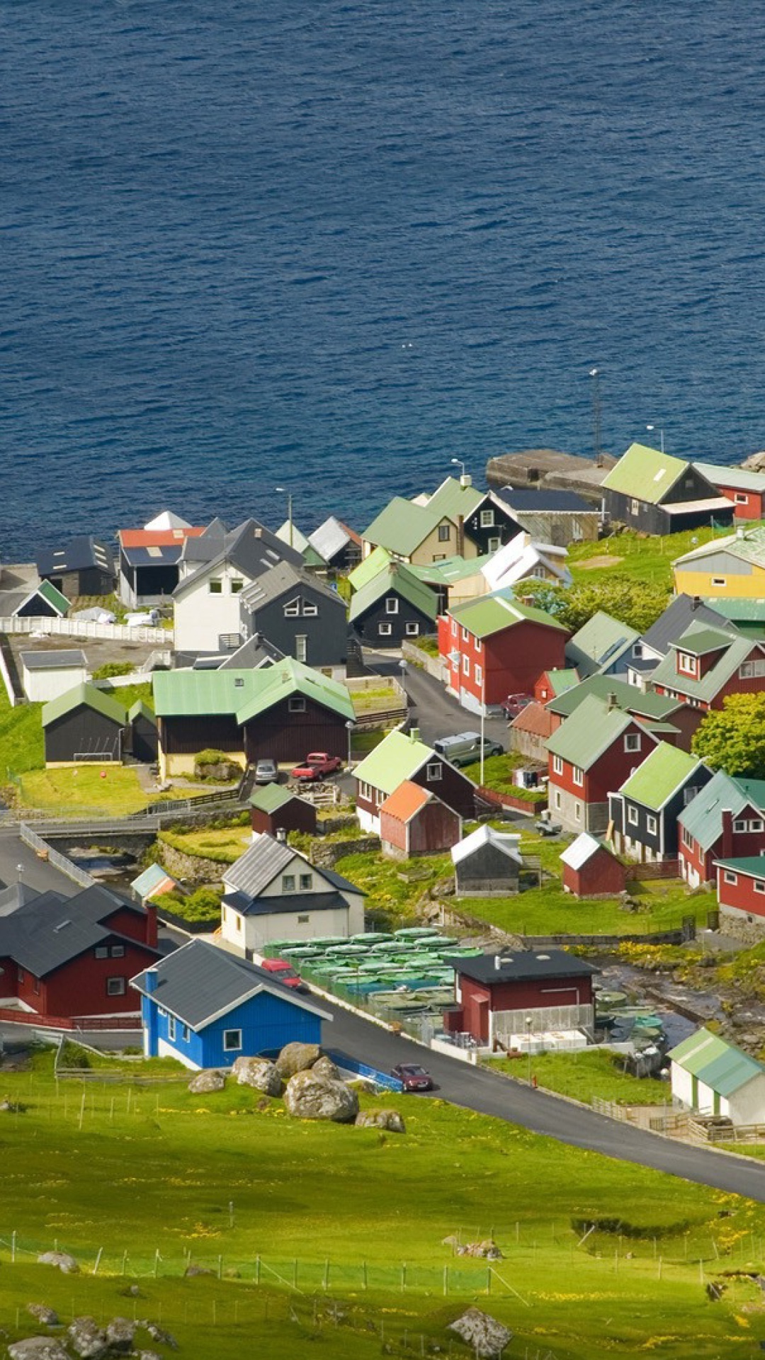 Faroe Islands, Funningsfjordur village, Scenic beauty, Wallpaper-worthy, 1080x1920 Full HD Phone