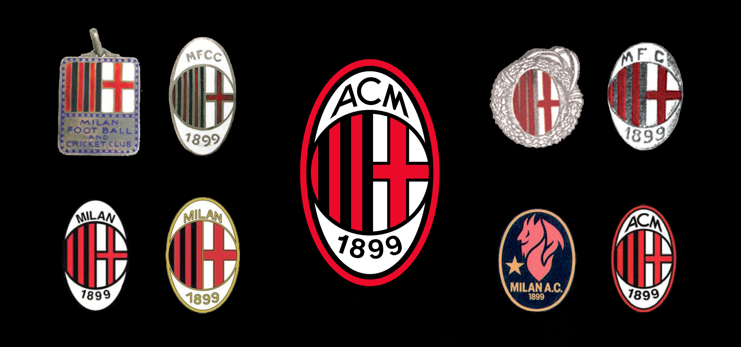 Logo evolution, Logo AC Milan Wallpaper, 2560x1200 Dual Screen Desktop