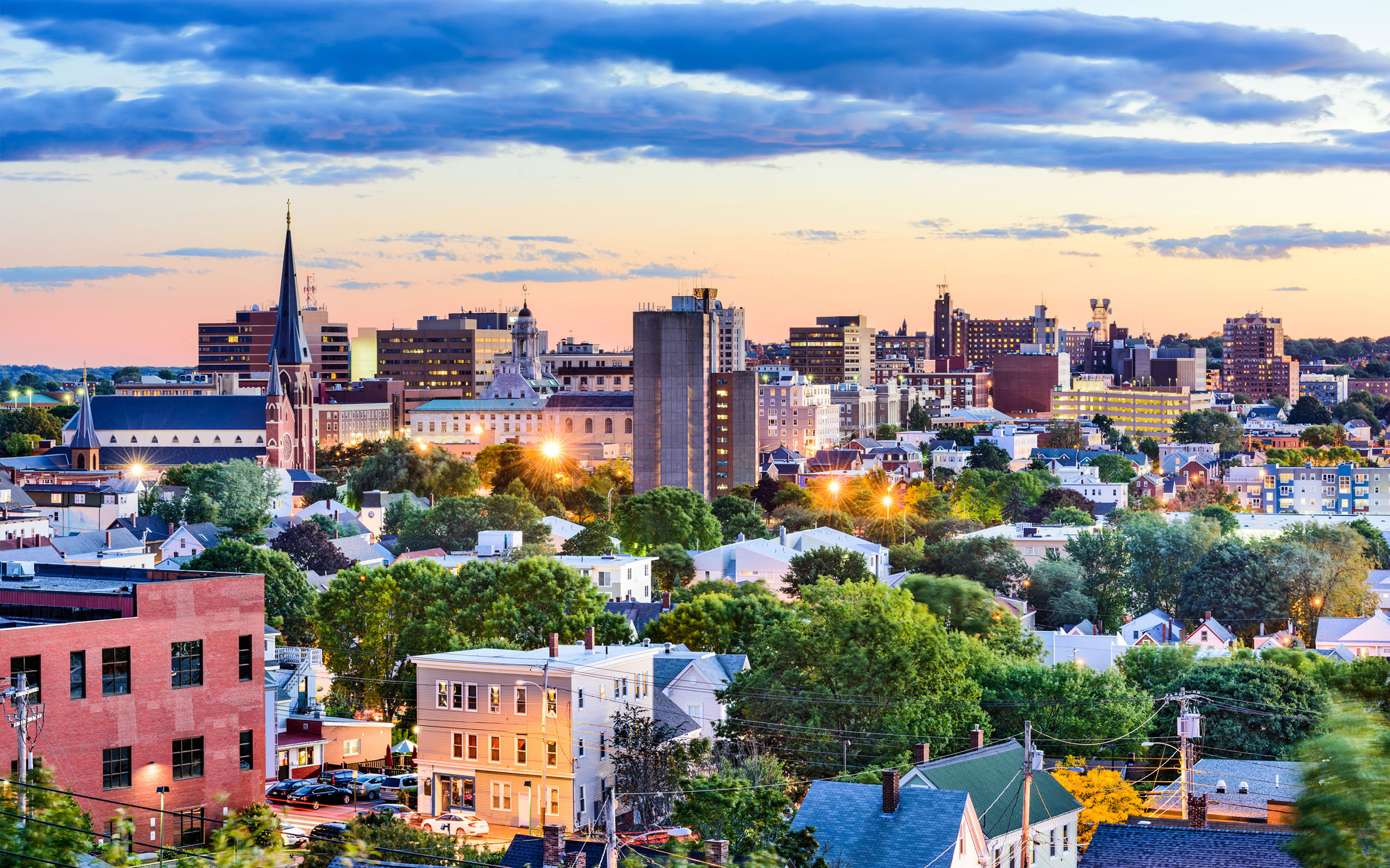 Portland evening sunset, Cityscape, High quality pictures, USA, 2880x1800 HD Desktop