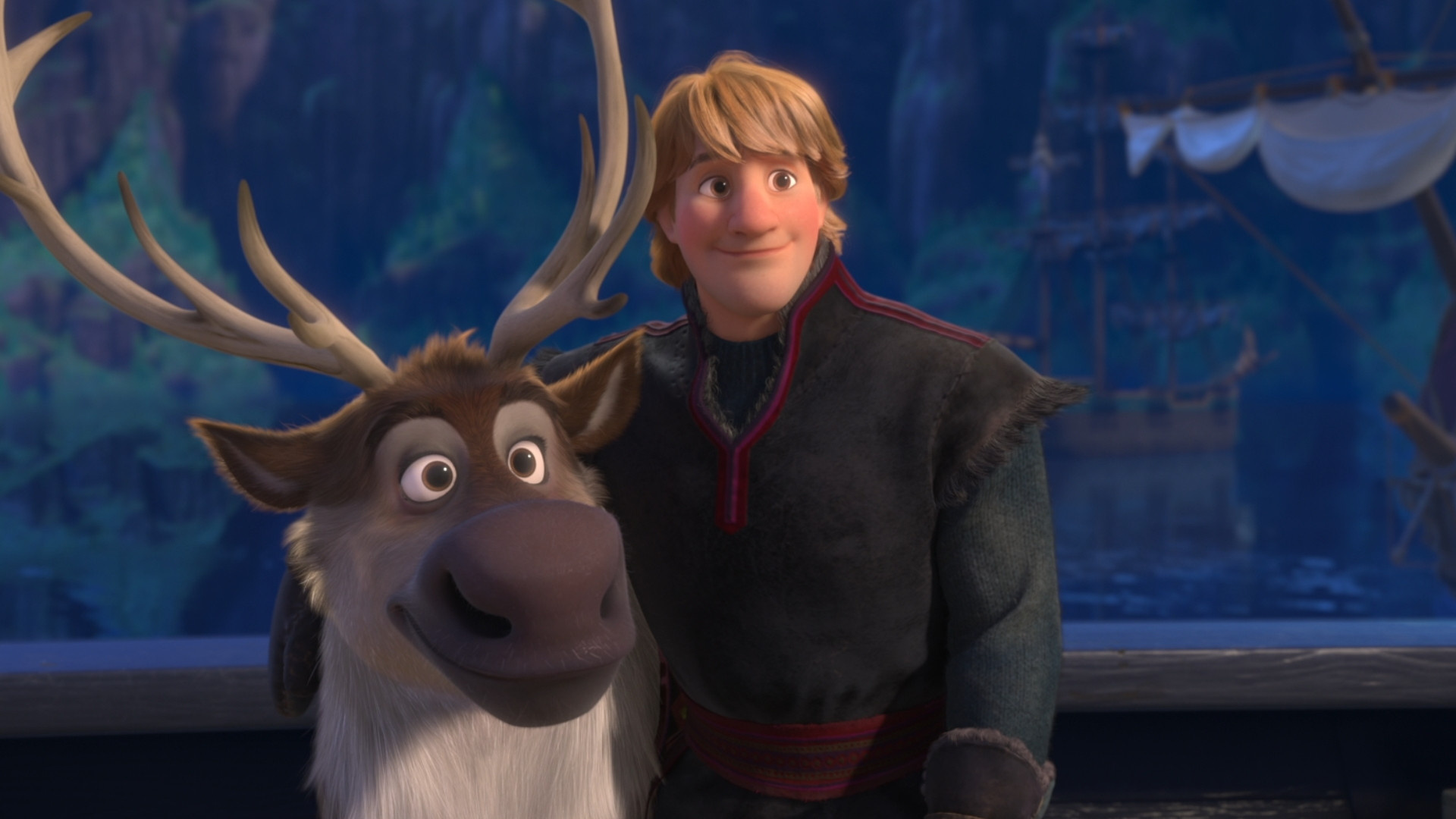 Kristoff, Frozen Animation, Sven, Love, 1920x1080 Full HD Desktop