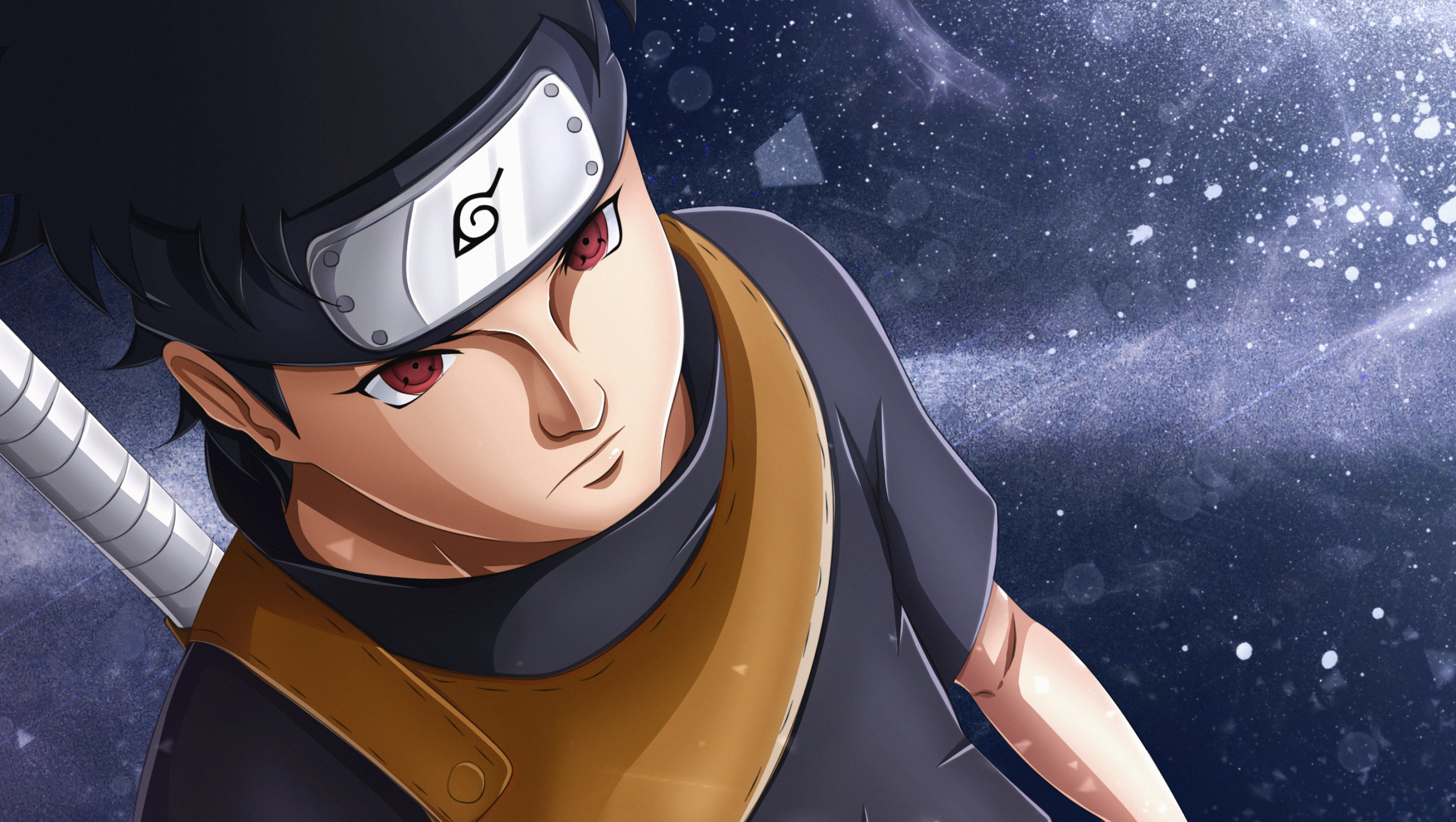 Shisui Uchiha, Mangekyo Sharingan, Konohagakure headband, HD Desktop wallpaper