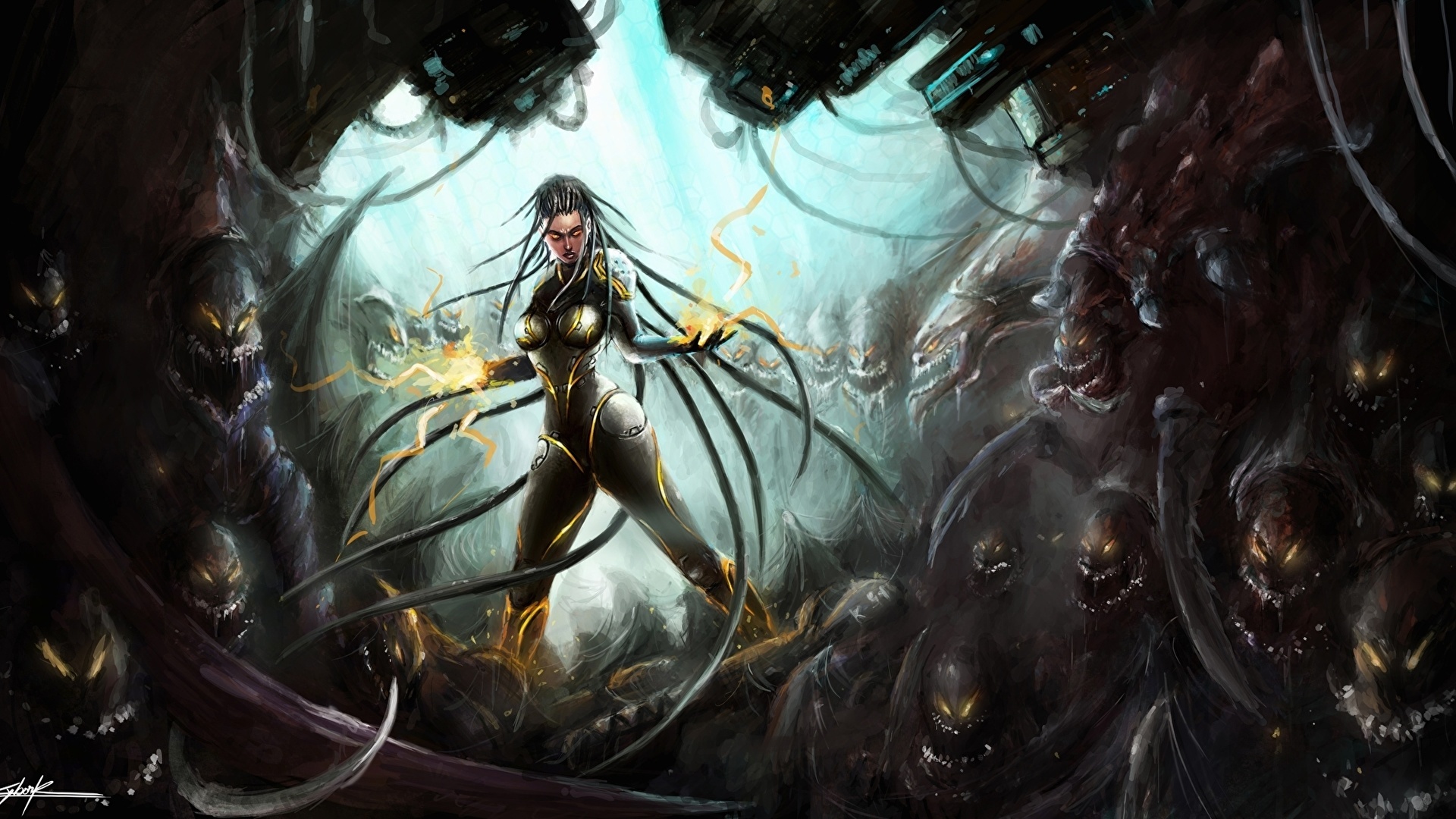 Kerrigan, StarCraft, Power Blizzard wallpaper, 1920x1080 Full HD Desktop