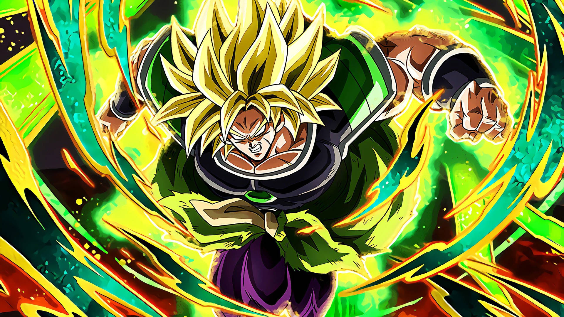Super Saiyan Broly, Dragon Ball Super: Broly, surging green ki aura, Full HD Desktop wallpaper