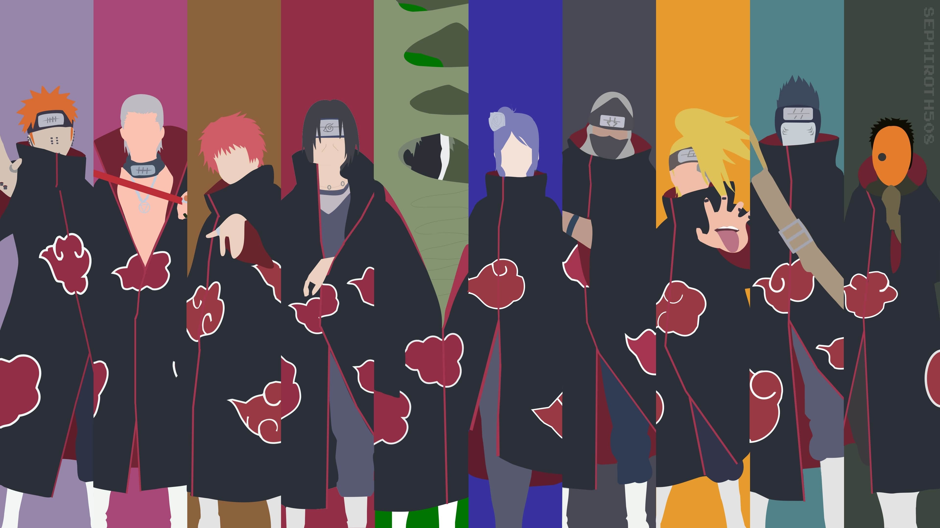 Akatsuki, Itachi Uchiha, Pain, Tobi, Naruto Shippuden, 4K Desktop wallpaper