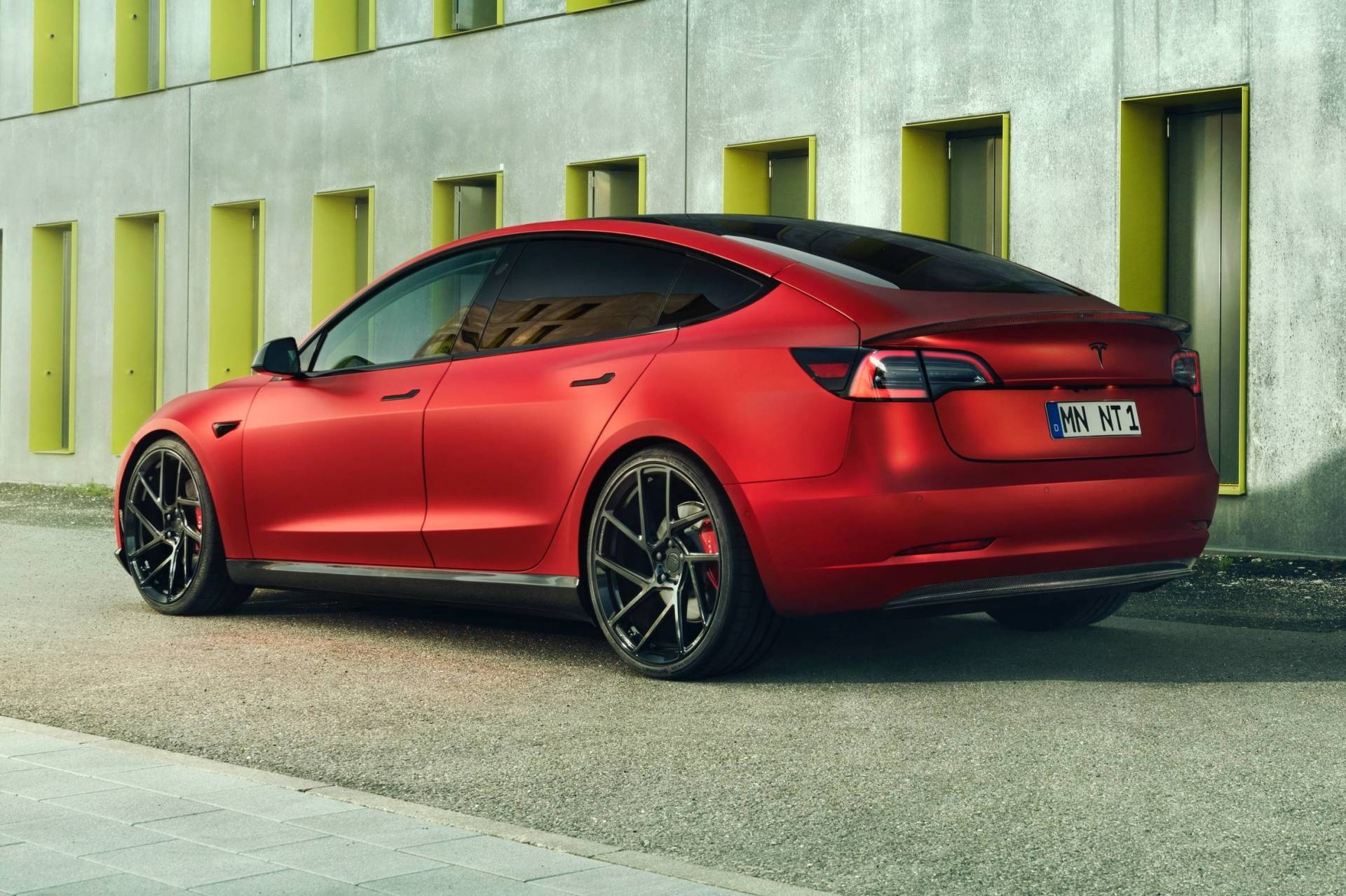 Tesla Model 3, Novitec modified beauty, Rear three-quarter view, Automotive masterpiece, 1920x1280 HD Desktop
