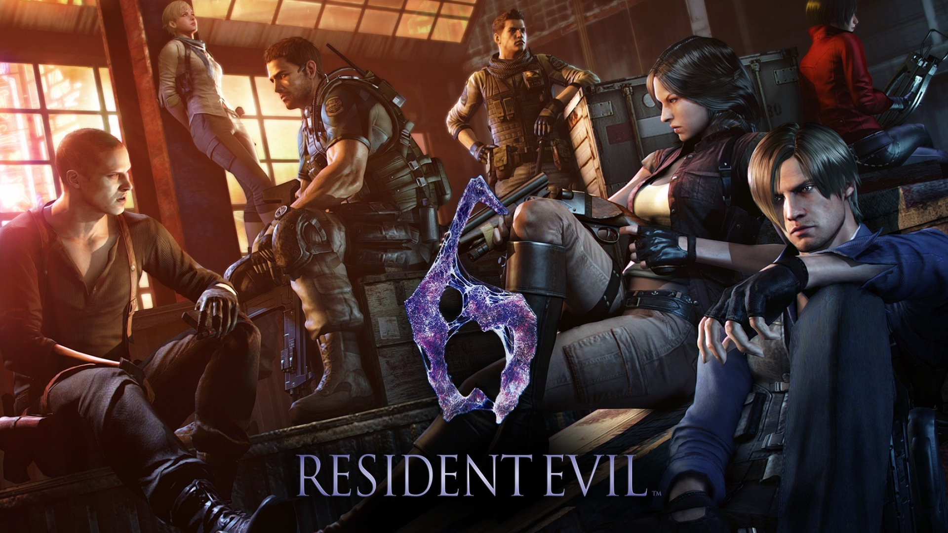 Leon S. Kennedy, Chris Redfield, Helena Harper, Jake Muller, Resident Evil 6 logo, Full HD Desktop wallpaper