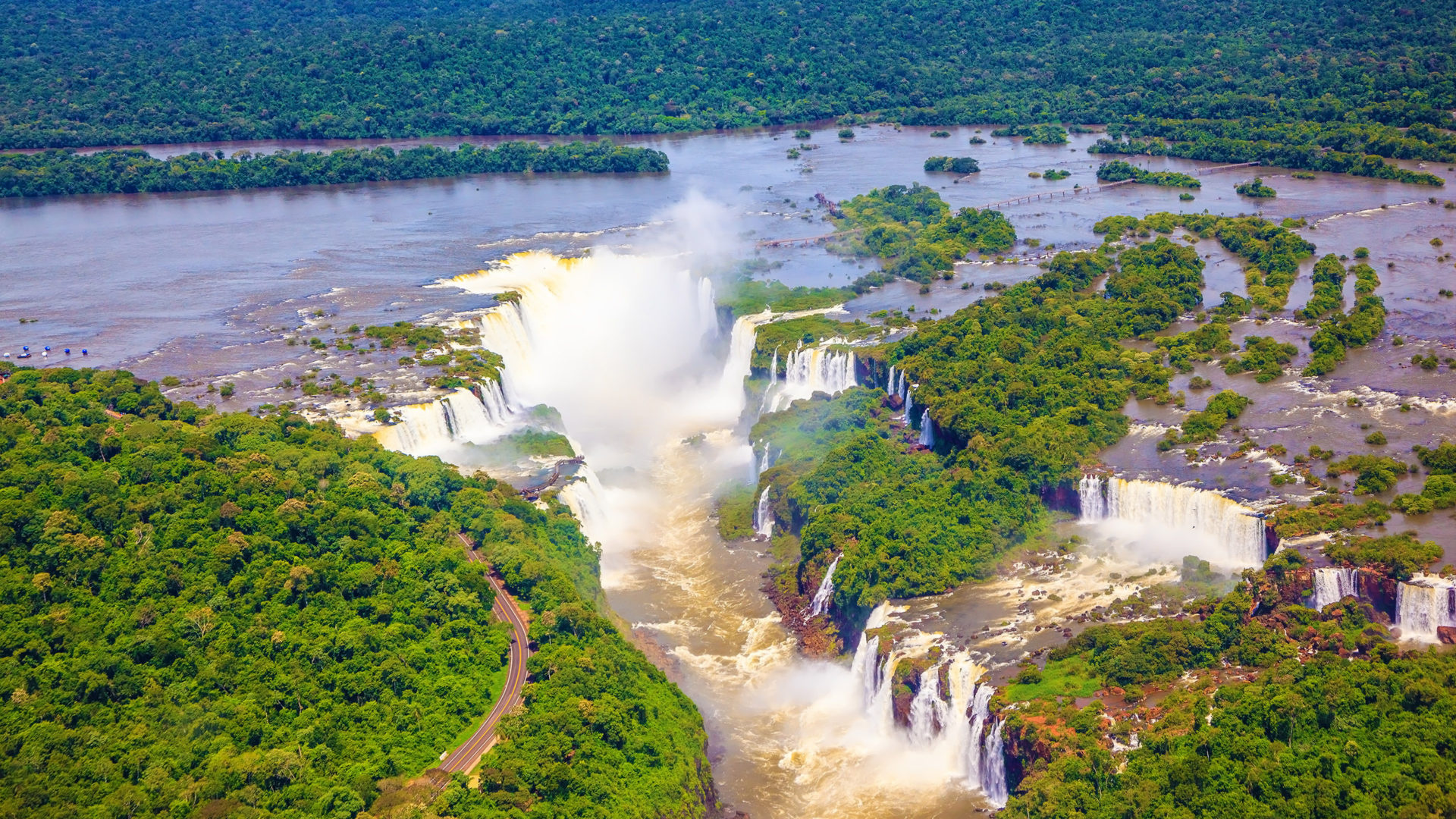 Brazil and Argentina, Iguazu Falls Wallpaper, 1920x1080 Full HD Desktop