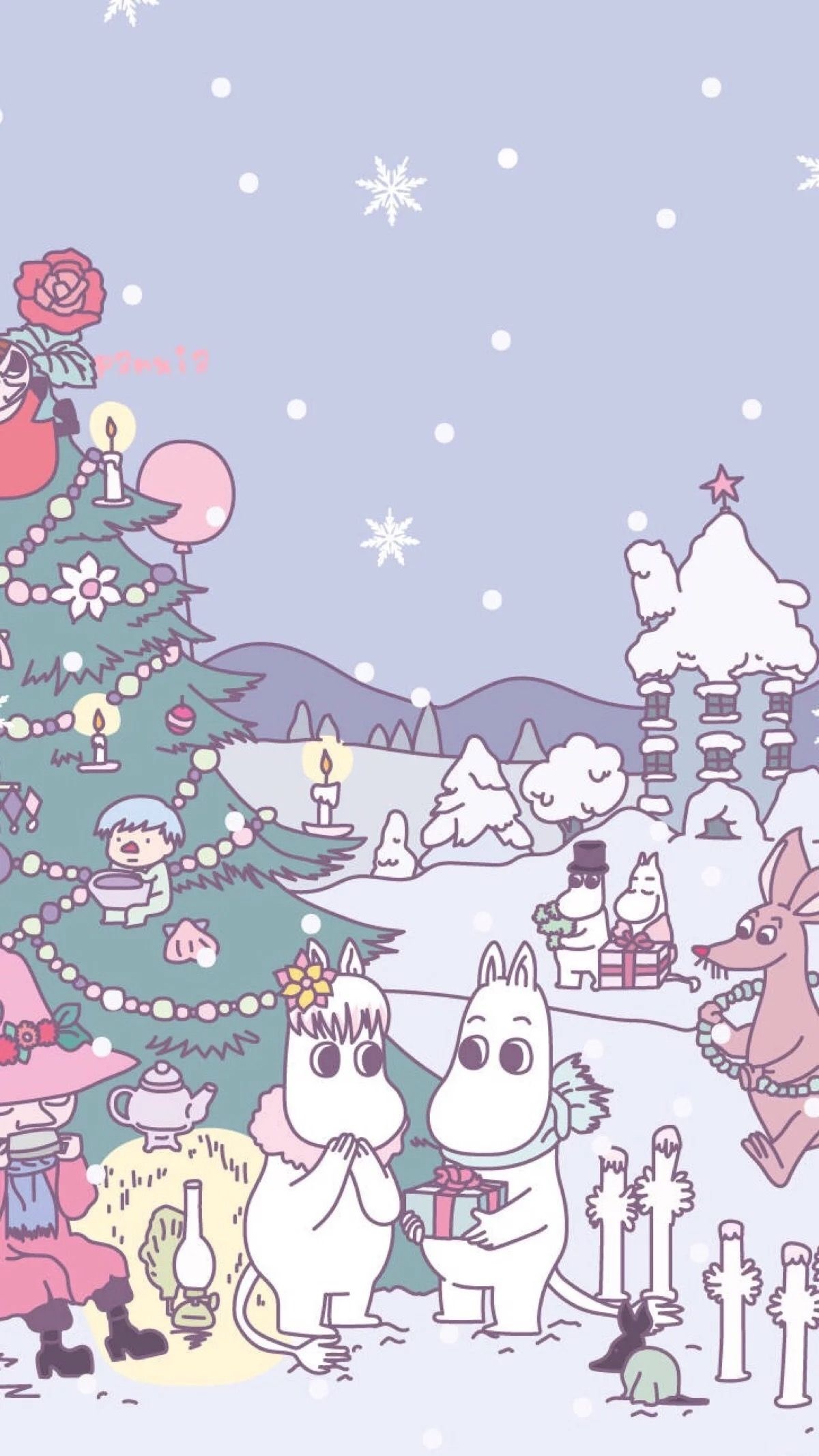 Moomin artwork, Whimsical illustrations, Playful characters, Enchanting atmosphere, 1200x2140 HD Phone