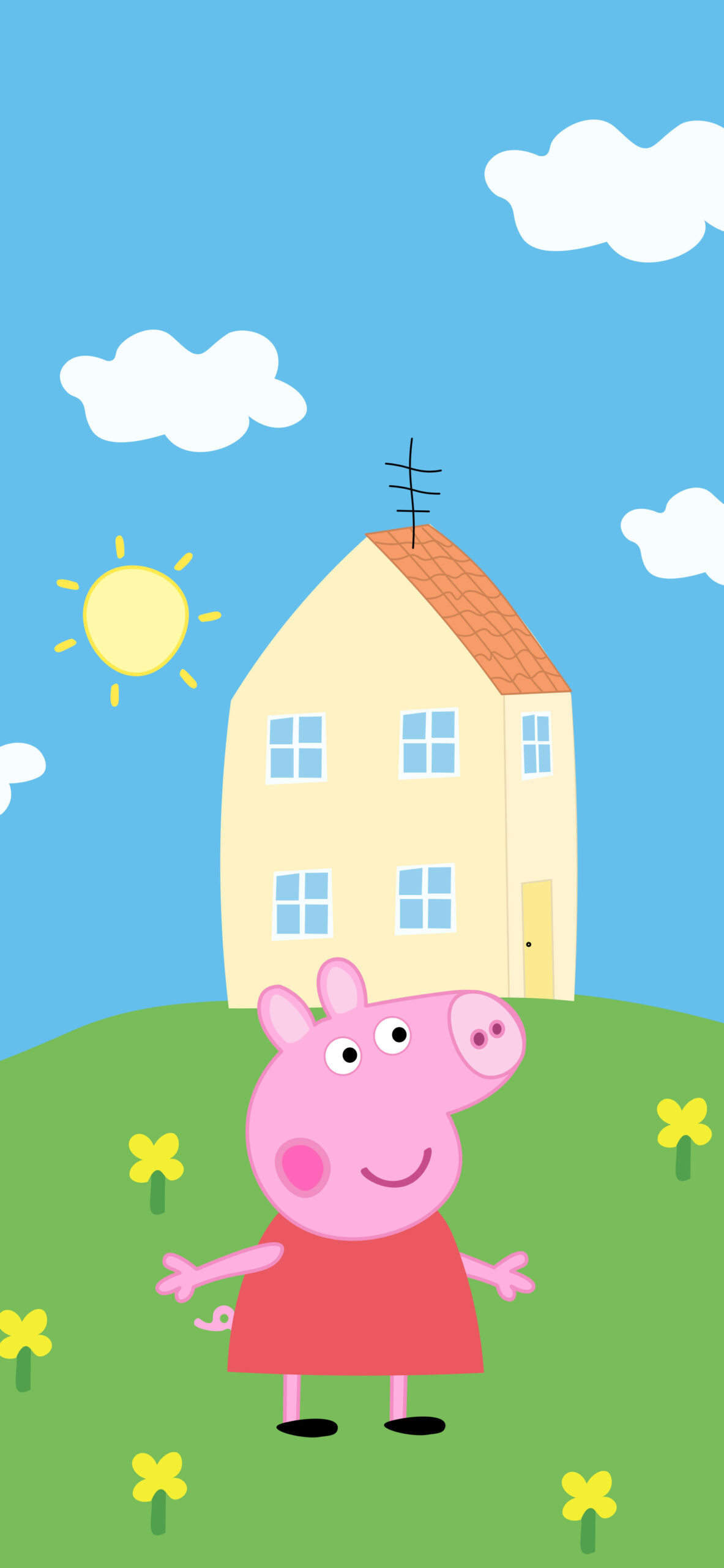 Peppa Pig, Peppa Pig's house, Sunny grassy hill, HD Phone wallpaper