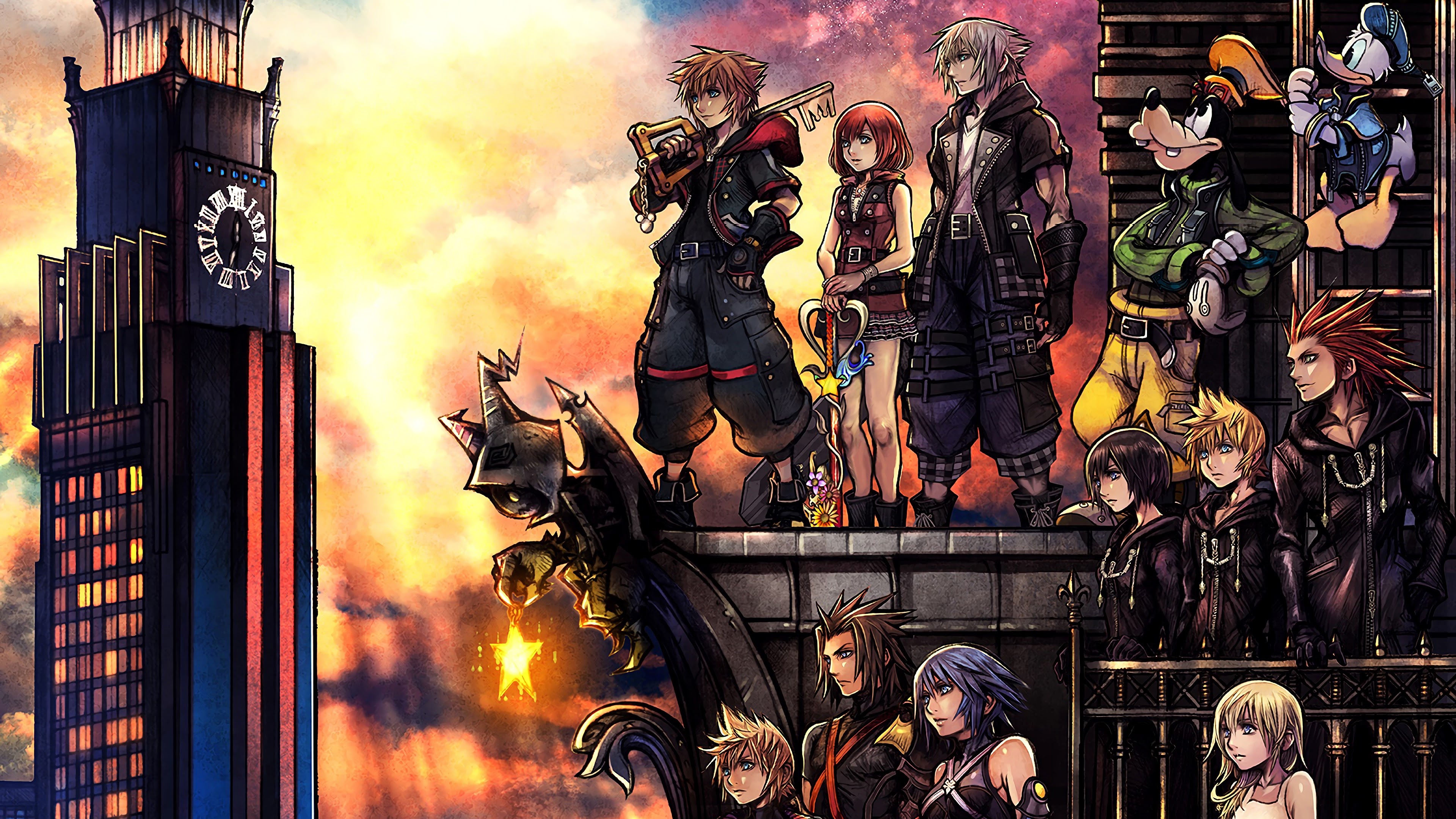 KH 3 characters, 4K wallpaper, Kingdom Hearts, 3840x2160 4K Desktop