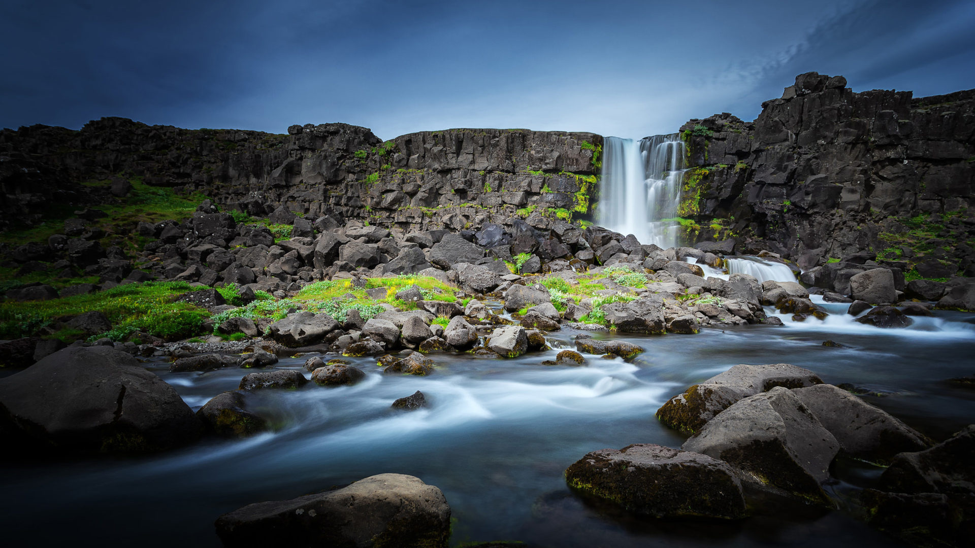 Thingvellir National Park, Oxararfoss waterfall, Best HD desktop wallpapers, Tablets and mobile phones, 1920x1080 Full HD Desktop