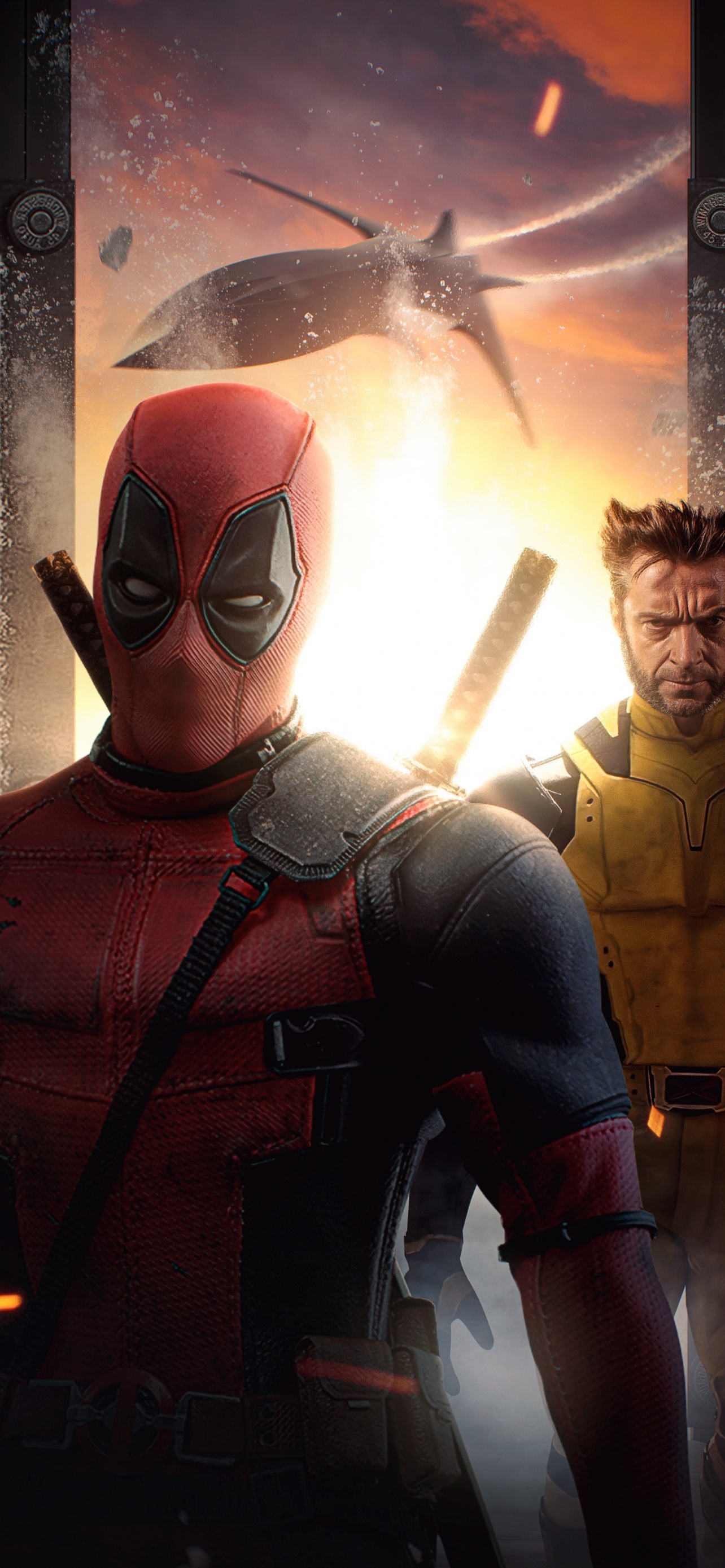 Deadpool, Wolverine, Hugh Jackman, Comic collaboration, High resolution, 1290x2780 HD Phone