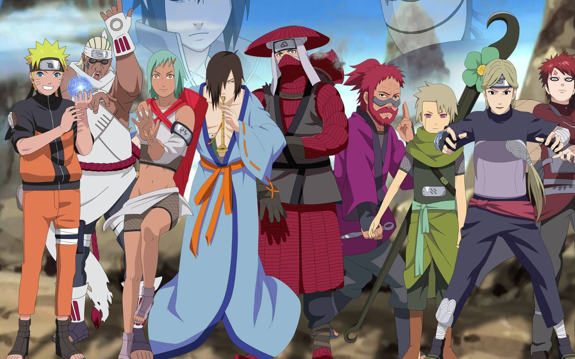 Naruto Uzumaki, Killer Bee, Gaara, Jinchuriki, Naruto Shippuden, HD Desktop wallpaper