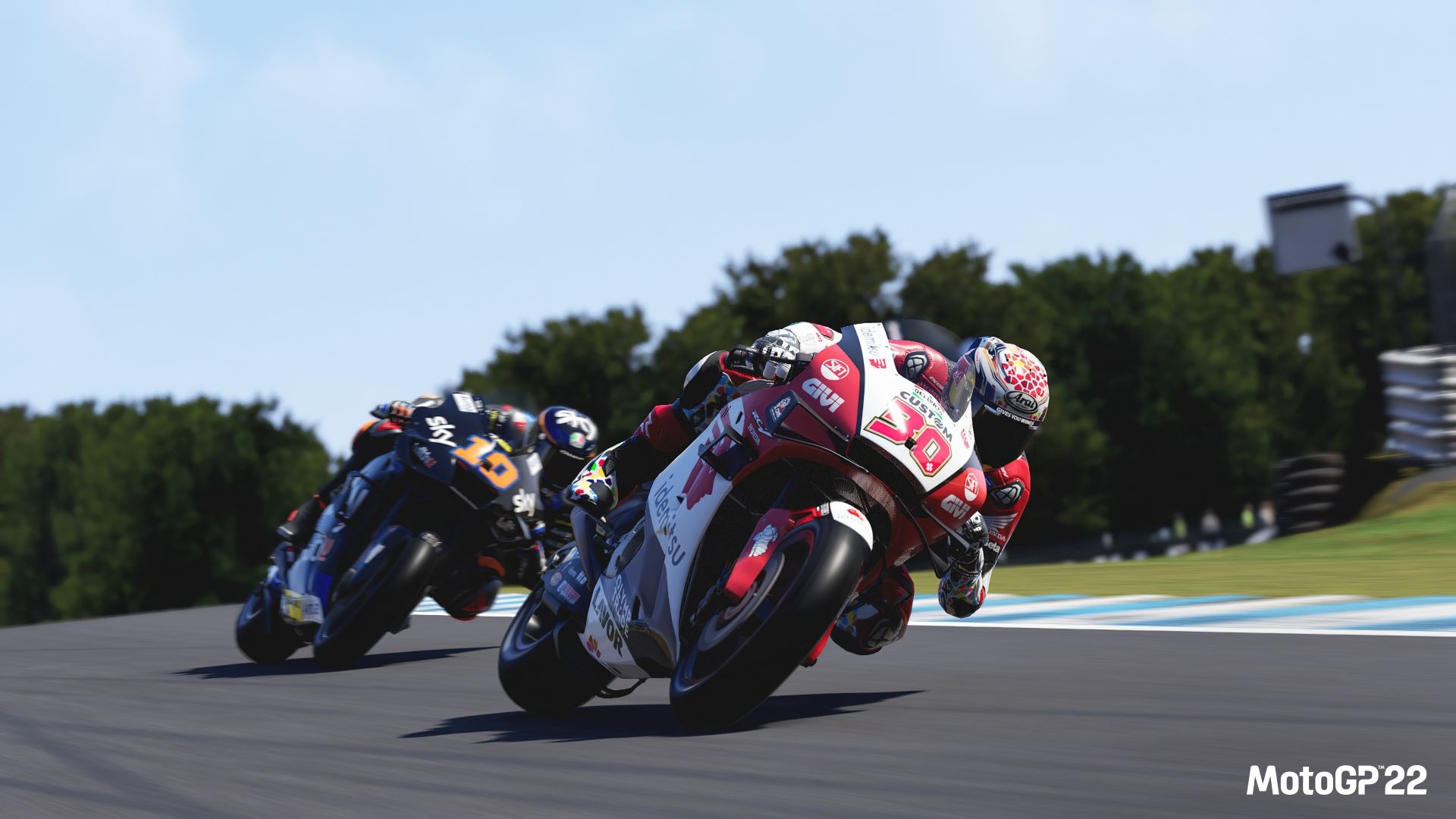Takaaki Nakagami LCR Honda, MotoGP 22 video game, Racetrack asphalt curve, Full HD Desktop wallpaper