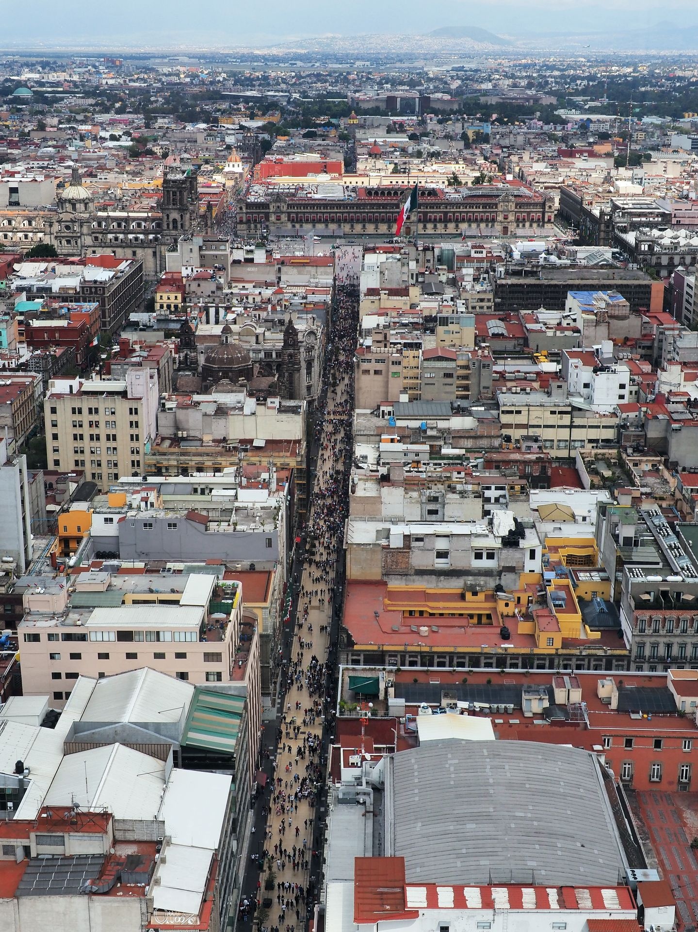 Aerial view, Zocalo (Constitution Square) Wallpaper, 1440x1920 HD Phone