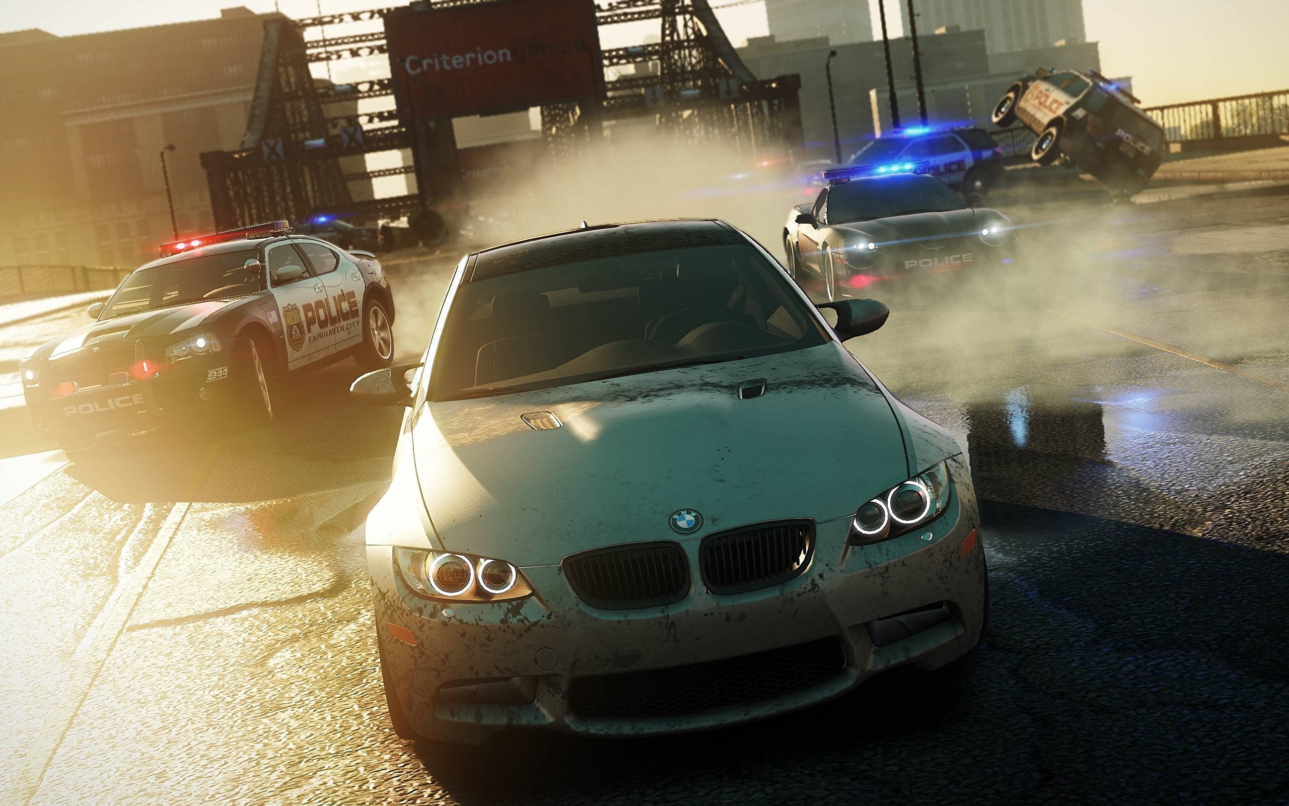 BMW M3 E92 Coupe, Fairhaven City Police cruiser, Need for Speed Most Wanted, HD Desktop wallpaper