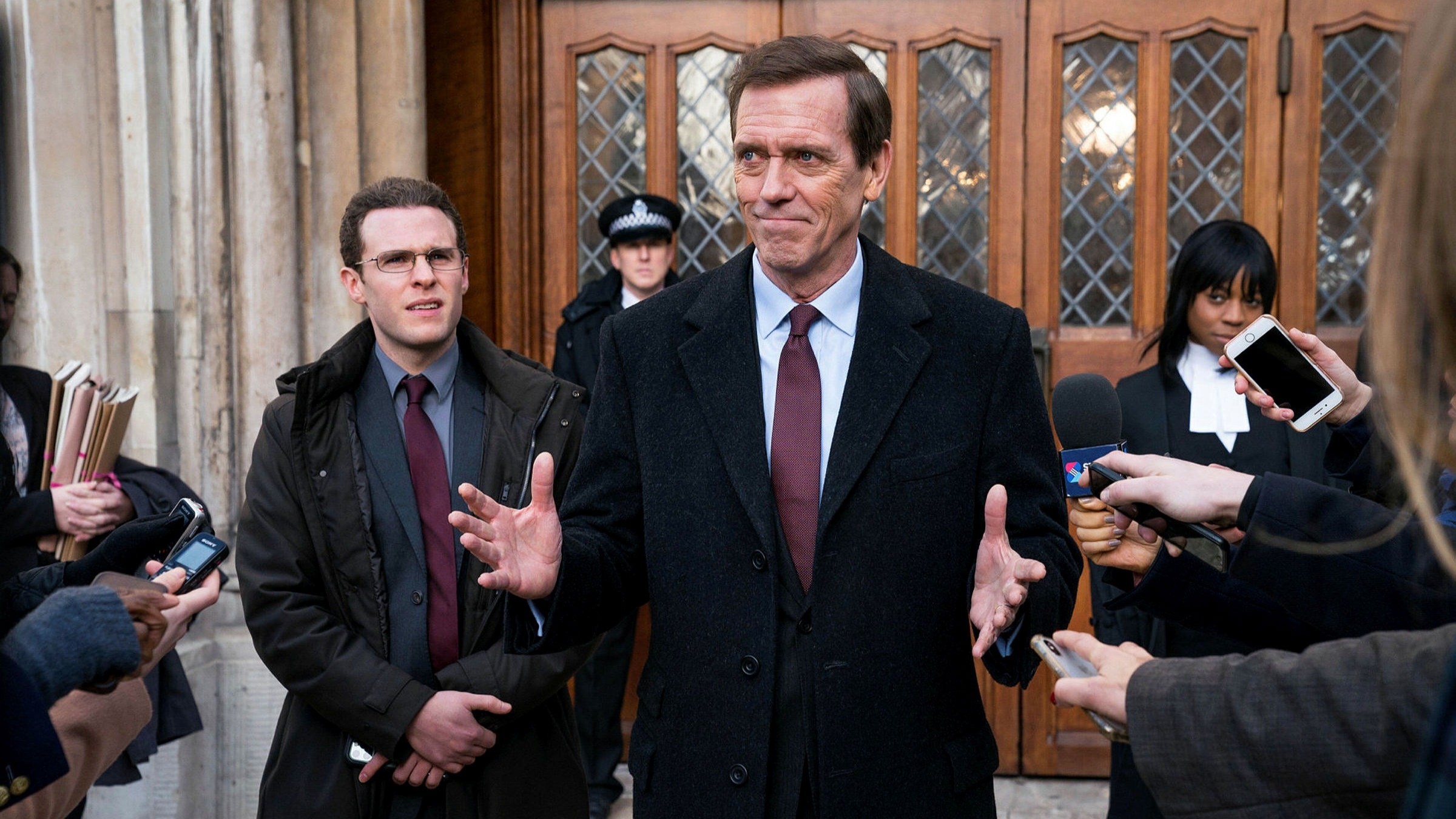 Hugh Laurie, Scandalous politician, David Hare's Roadkill, Financial Times, 2400x1350 HD Desktop