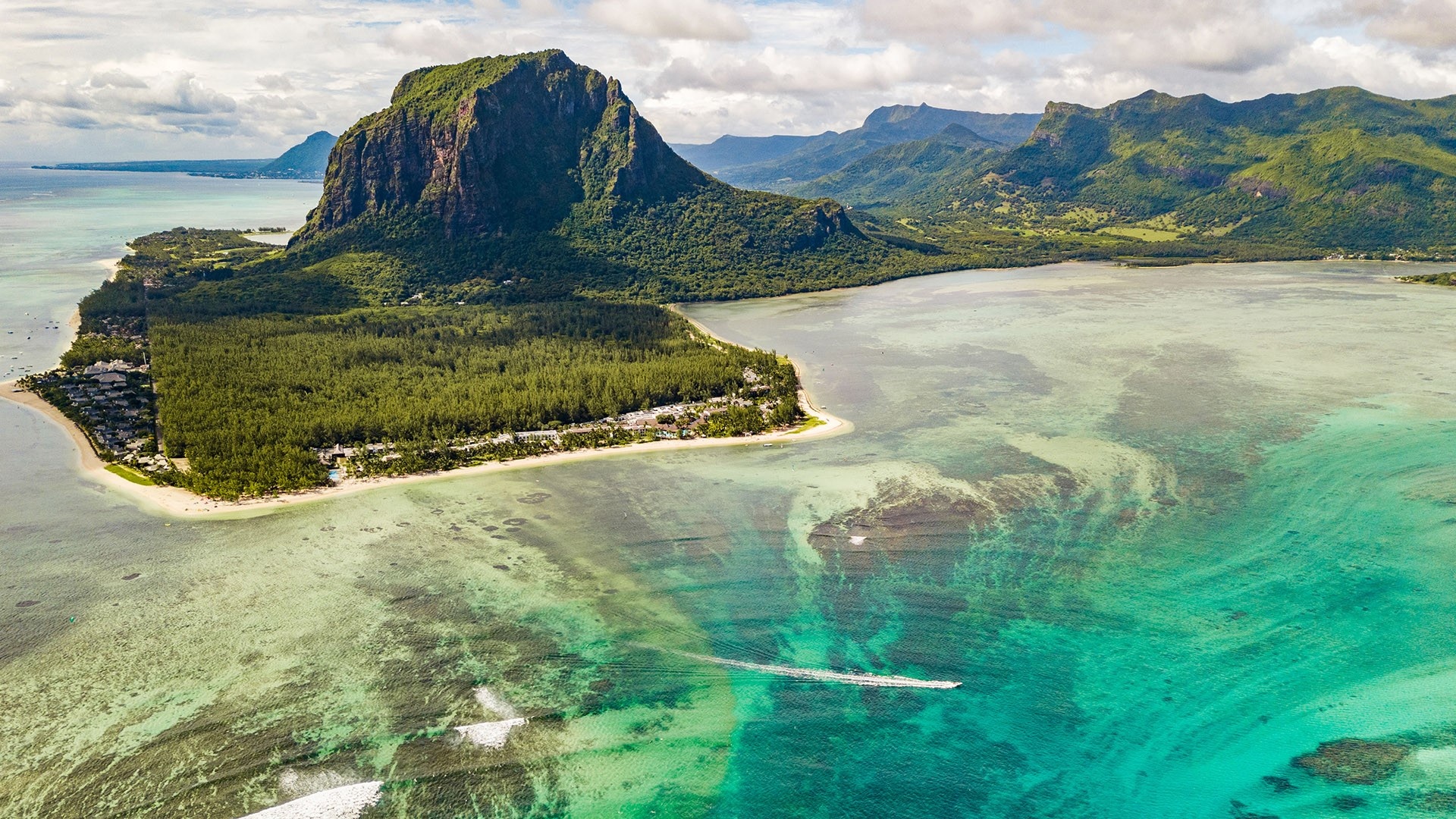 Mauritius Island, Aerial view, Indian Ocean beauty, Windows 10 spotlight, 1920x1080 Full HD Desktop