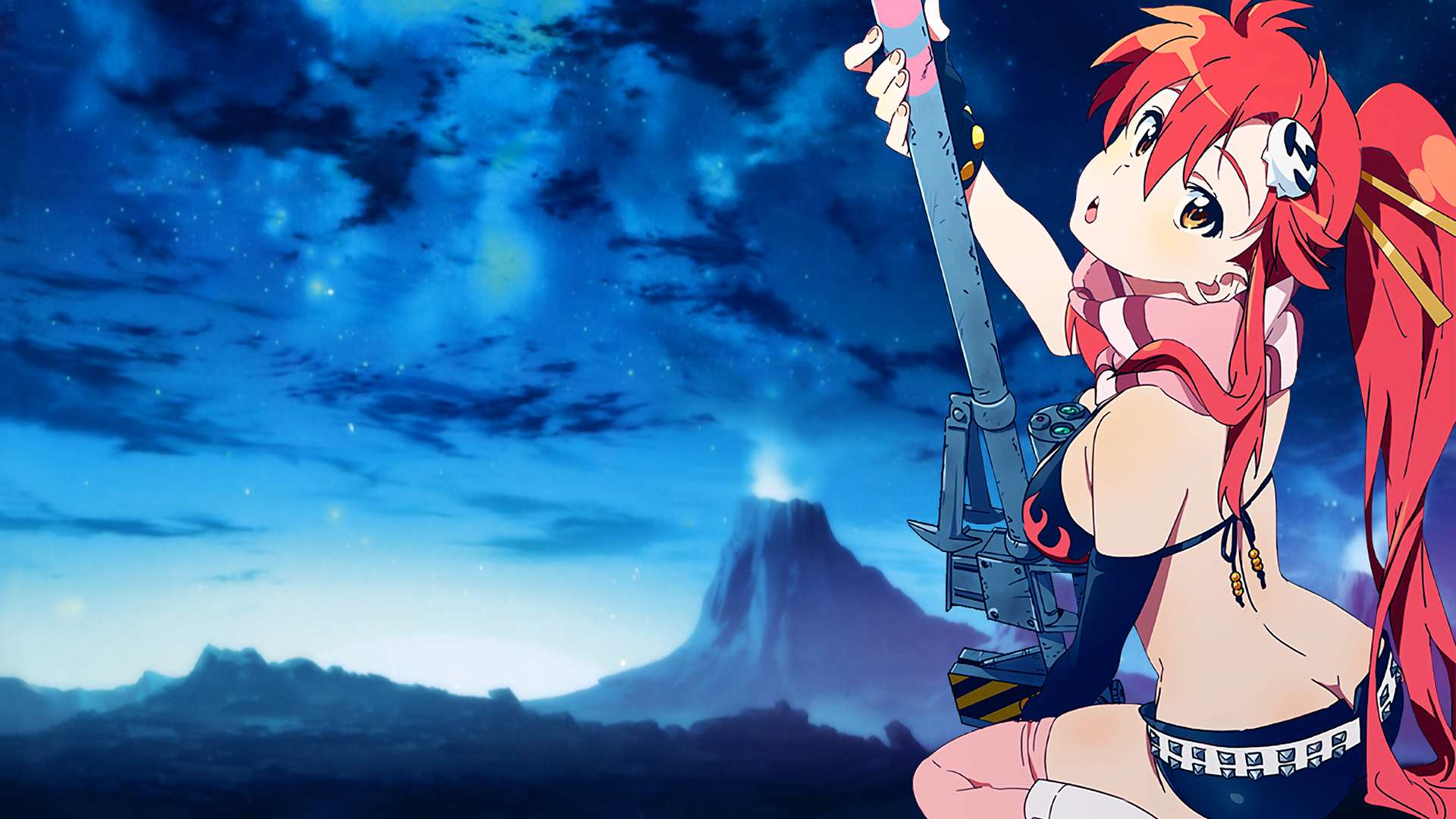 Yoko character, Gurren Lagann anime, Fiery red-haired girl, Strong and fearless, 1920x1080 Full HD Desktop